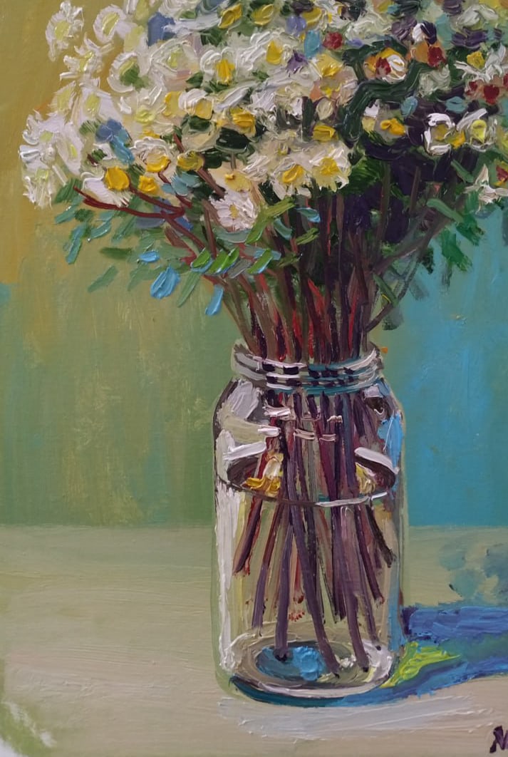 Oil painting Chrysanthemums Nina L - 4