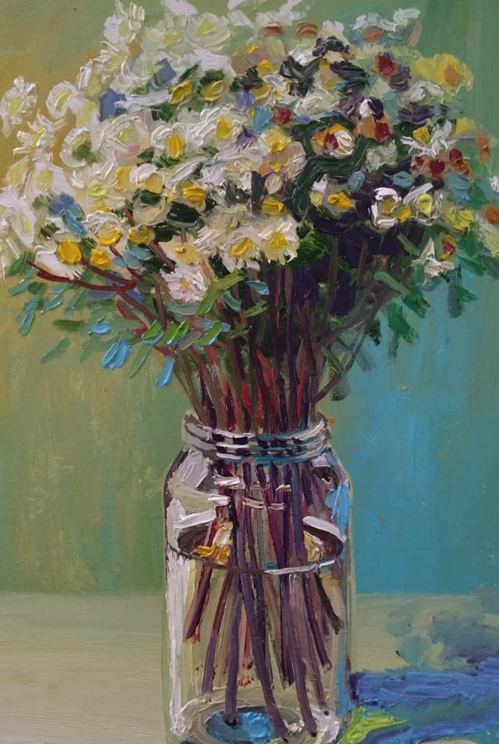 Oil painting Chrysanthemums Nina L - 6