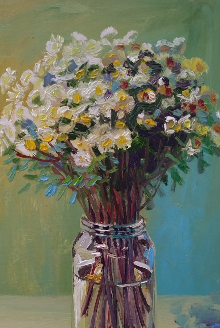 Oil painting Chrysanthemums Nina L - 7