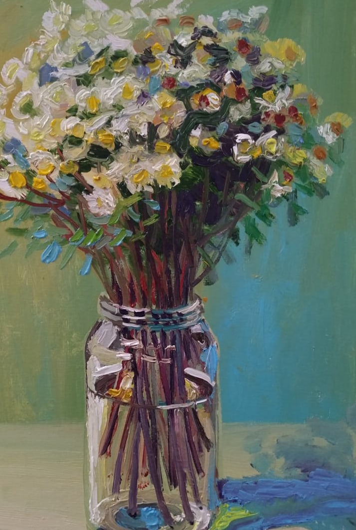 Oil painting Chrysanthemums Nina L - 9
