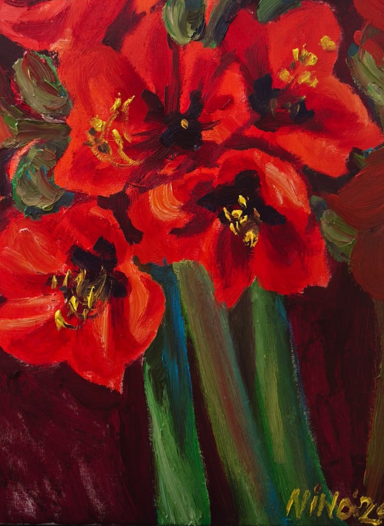 Oil painting Amaryllis Nina L - 5