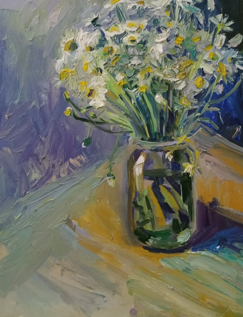 Oil painting Daisies Nina L - 4