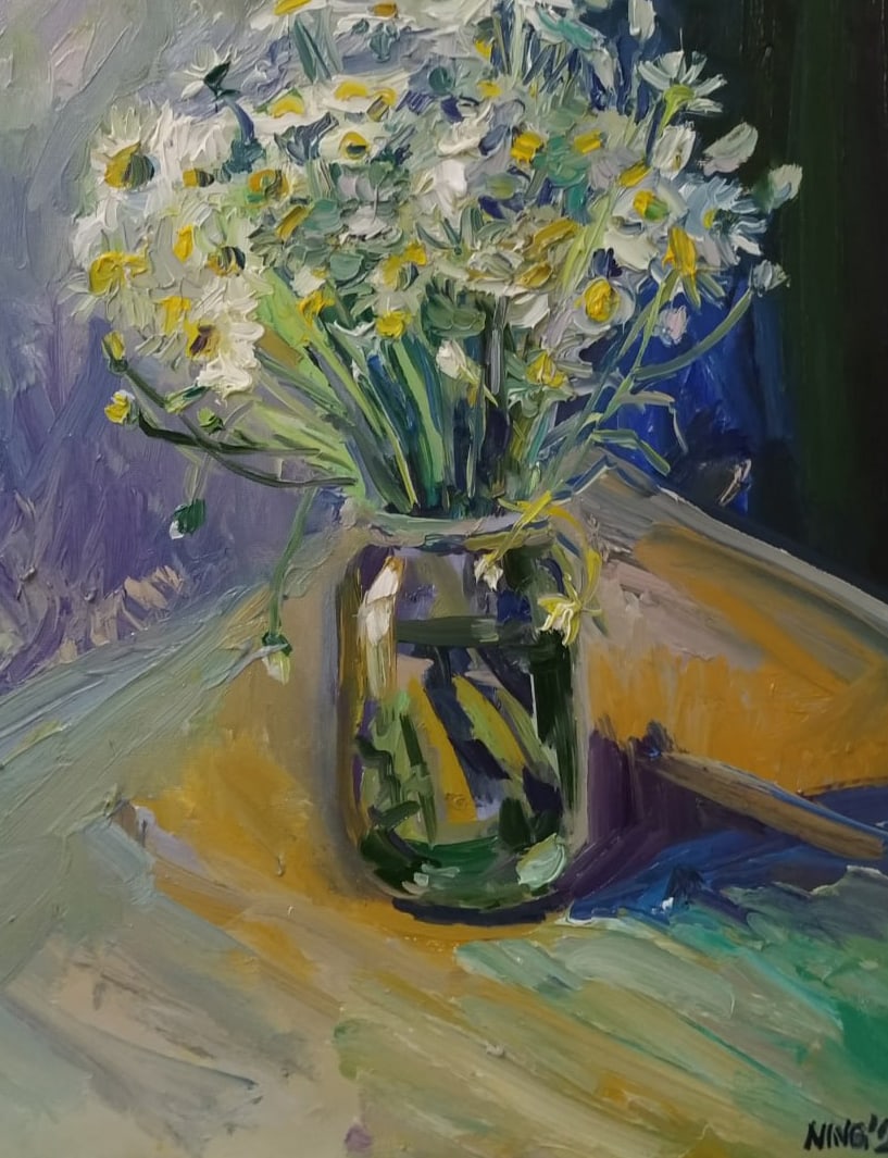 Oil painting Daisies Nina L - 8