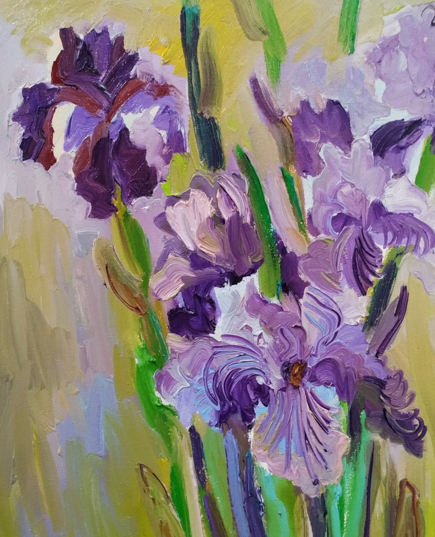 Oil painting Irises Nina L - 6