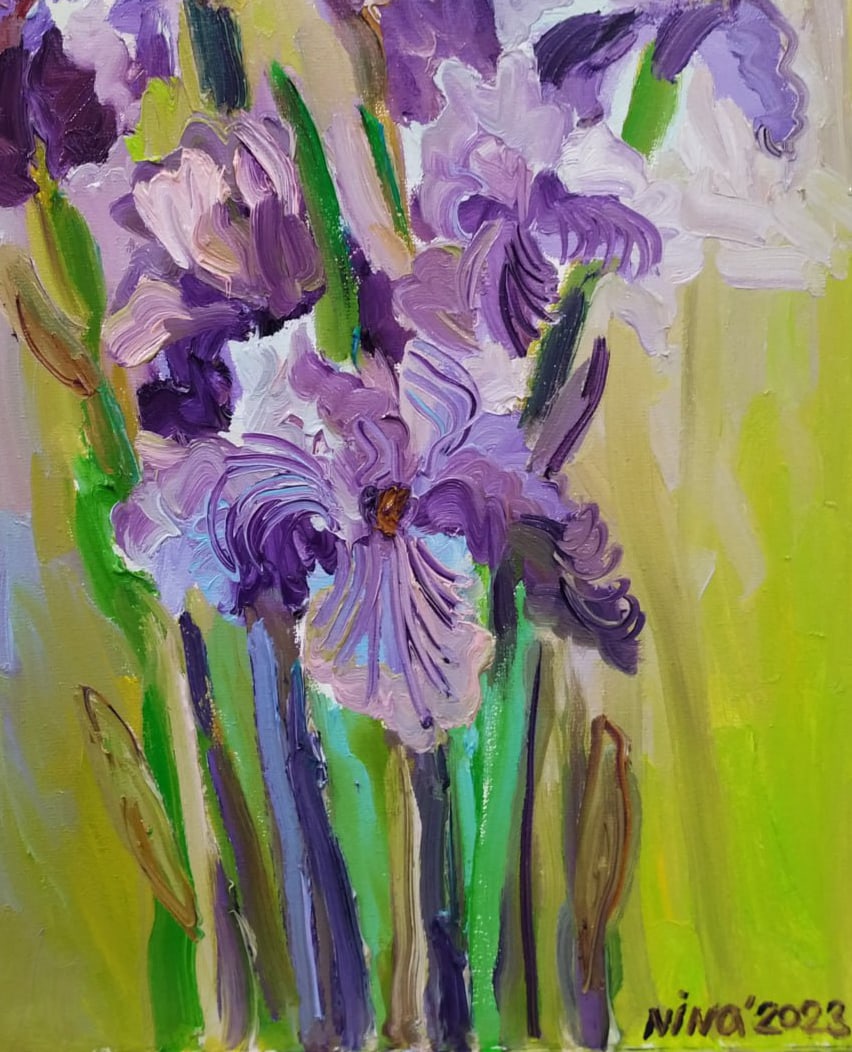 Oil painting Irises Nina L - 9