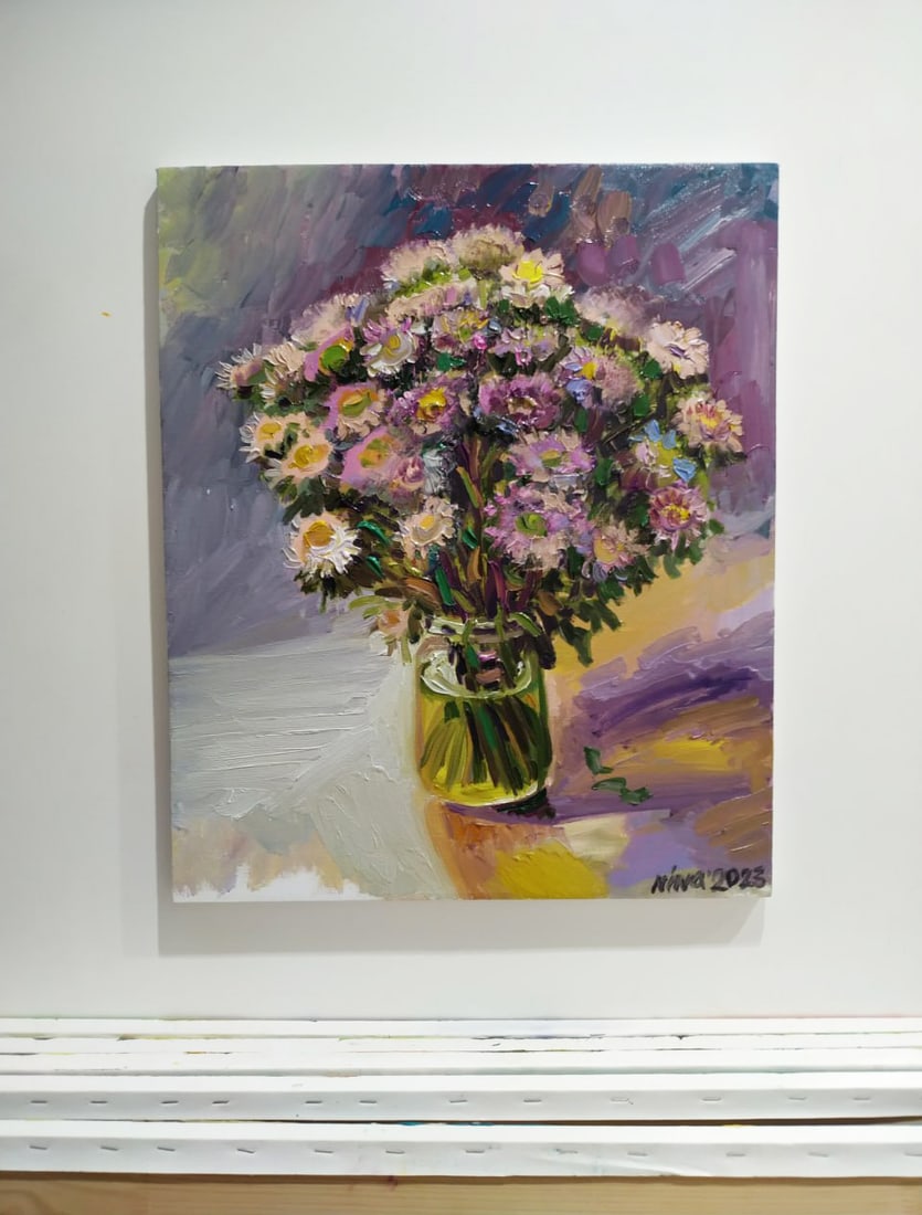 Oil painting Asters Nina L - 10