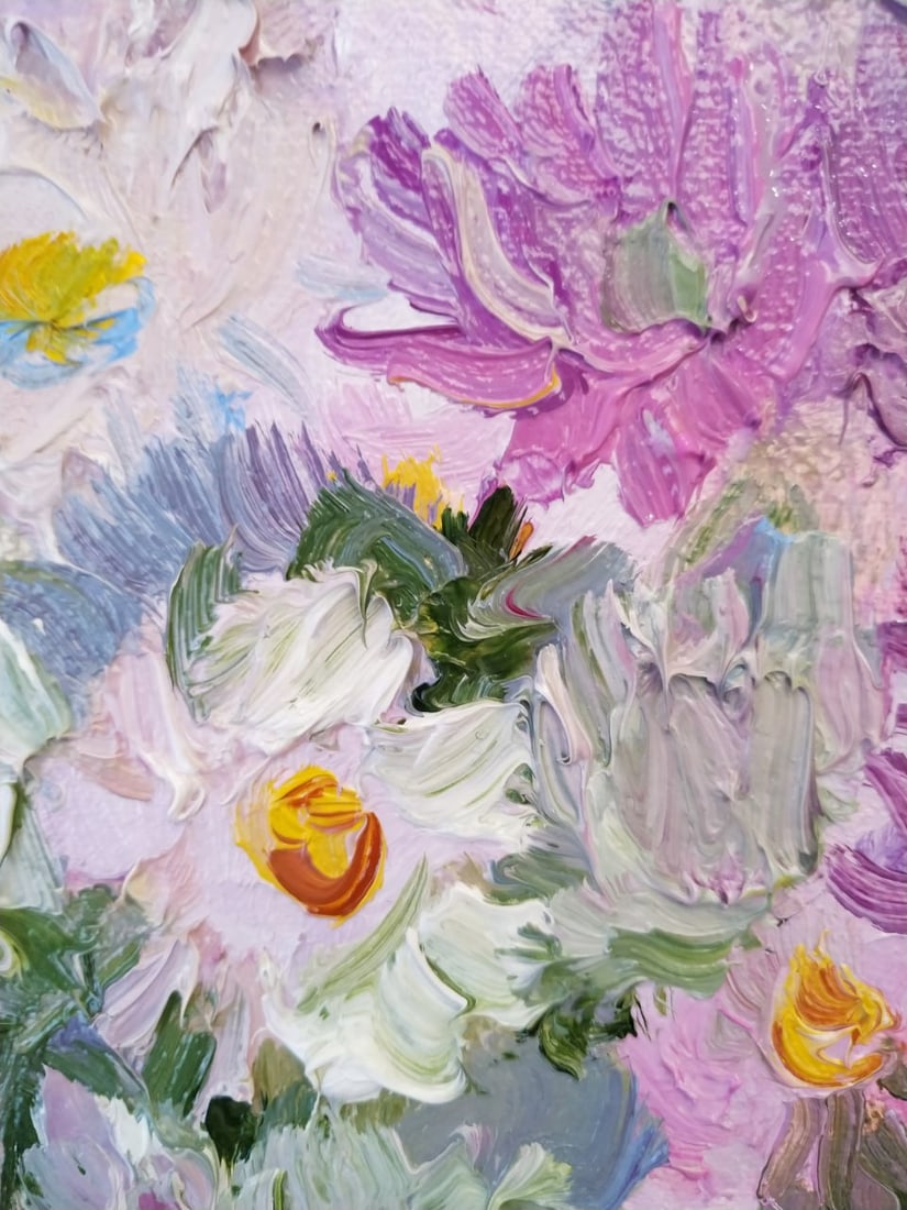 Oil painting Chrysanthemums Nina L - 5