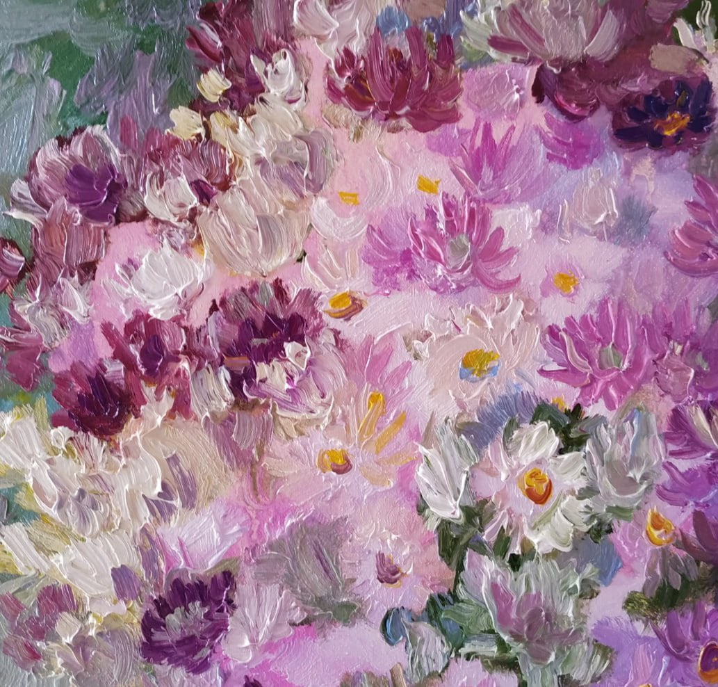 Oil painting Chrysanthemums Nina L - 7