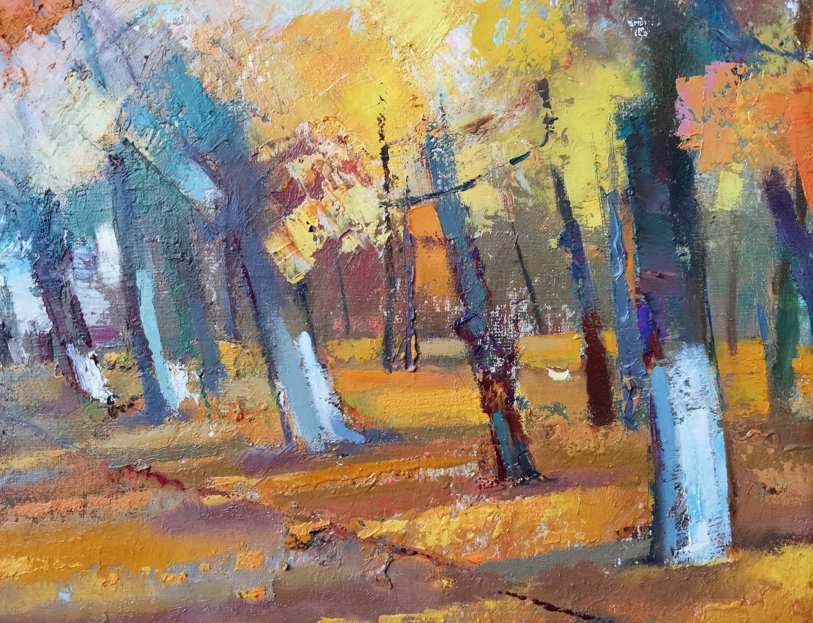 Oil painting autumn in the park Oksana Kyrylenko - 5
