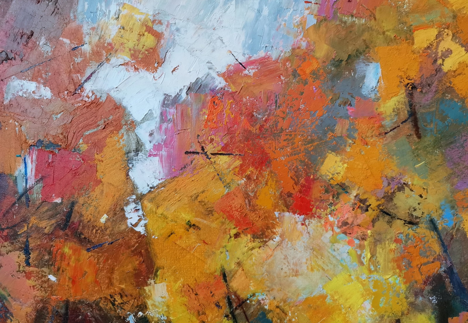 Oil painting autumn in the park Oksana Kyrylenko - 6