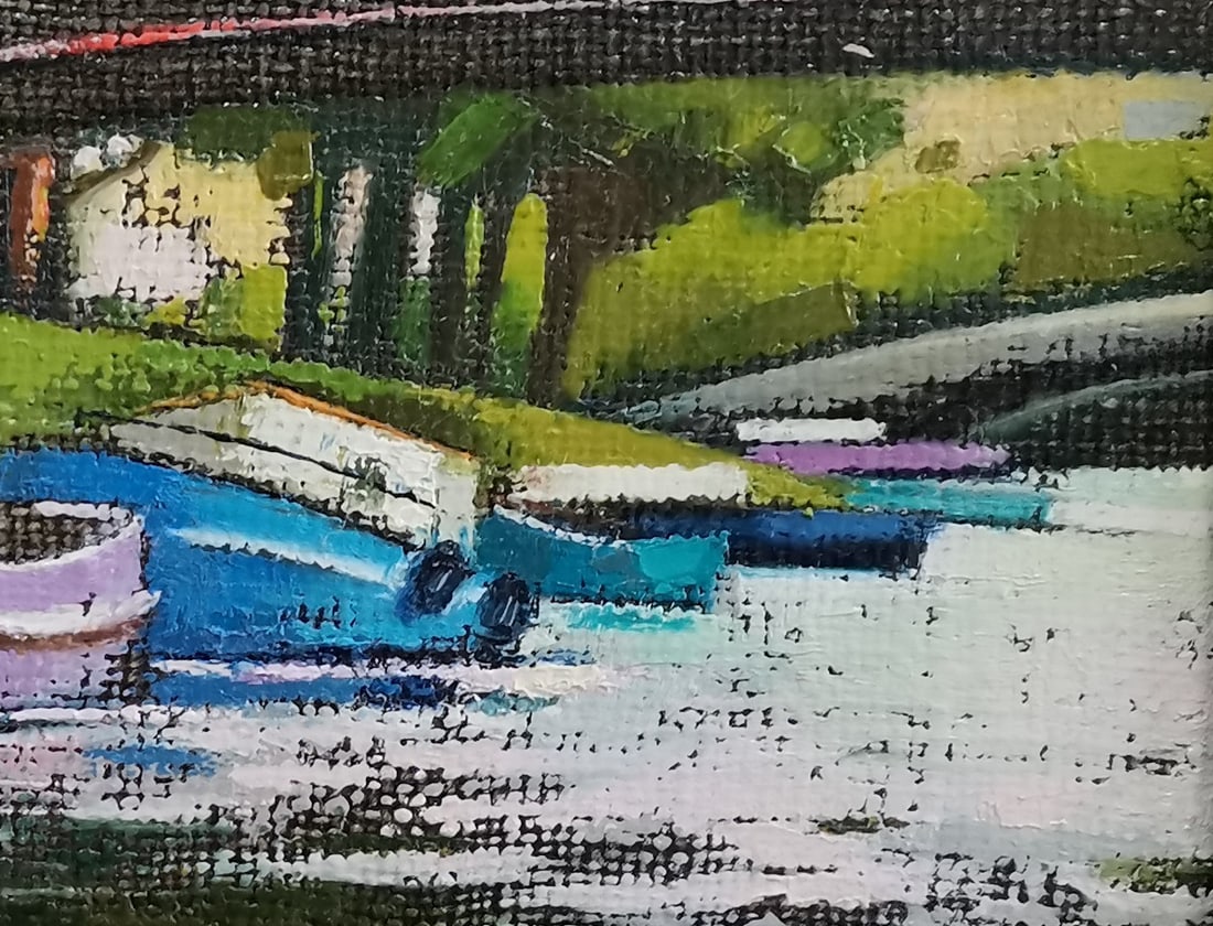 Abstract Oil painting St. Petersburg boats Oksana Kyrylenko - 4