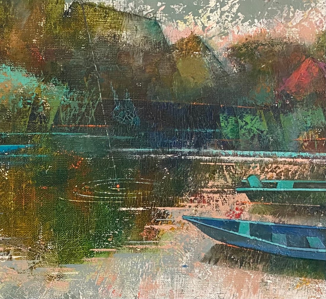 Abstract Oil painting Fishing Oksana Kyrylenko - 2