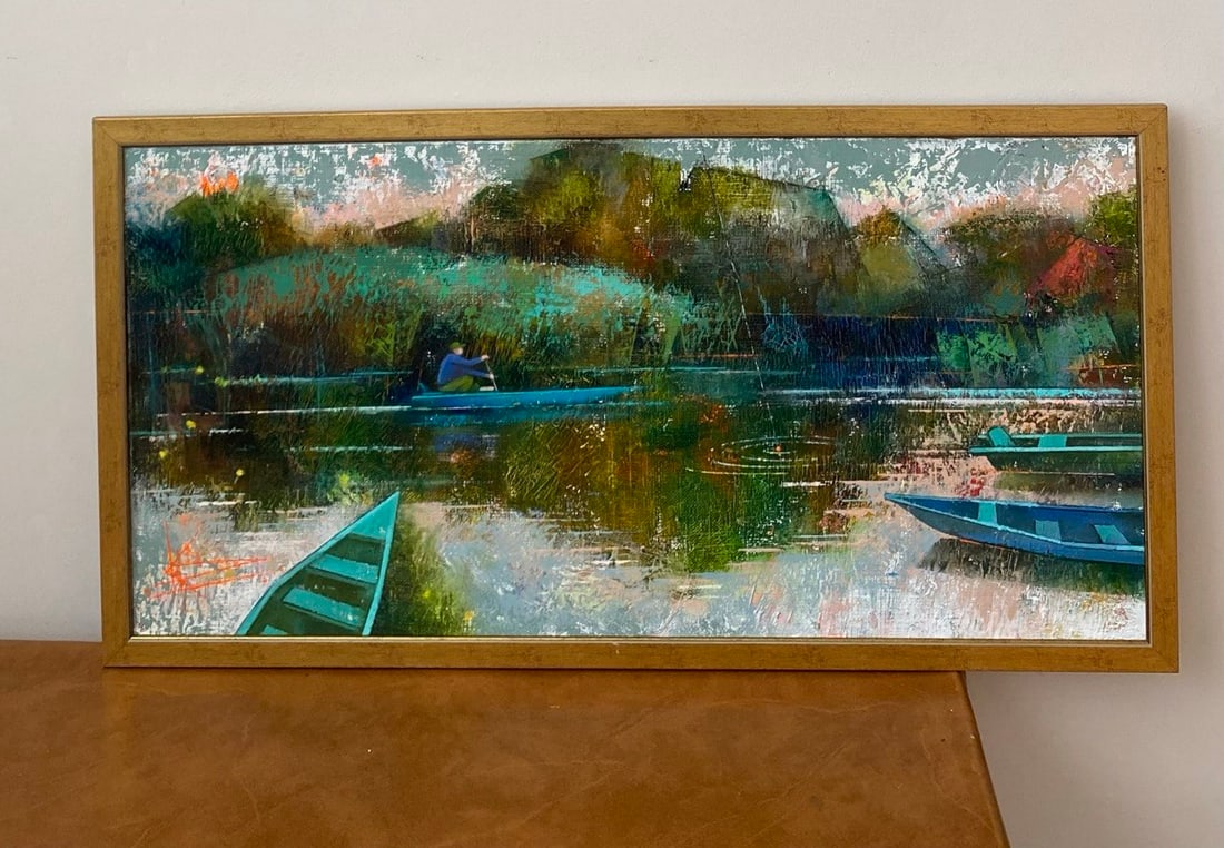 Abstract Oil painting Fishing Oksana Kyrylenko - 5