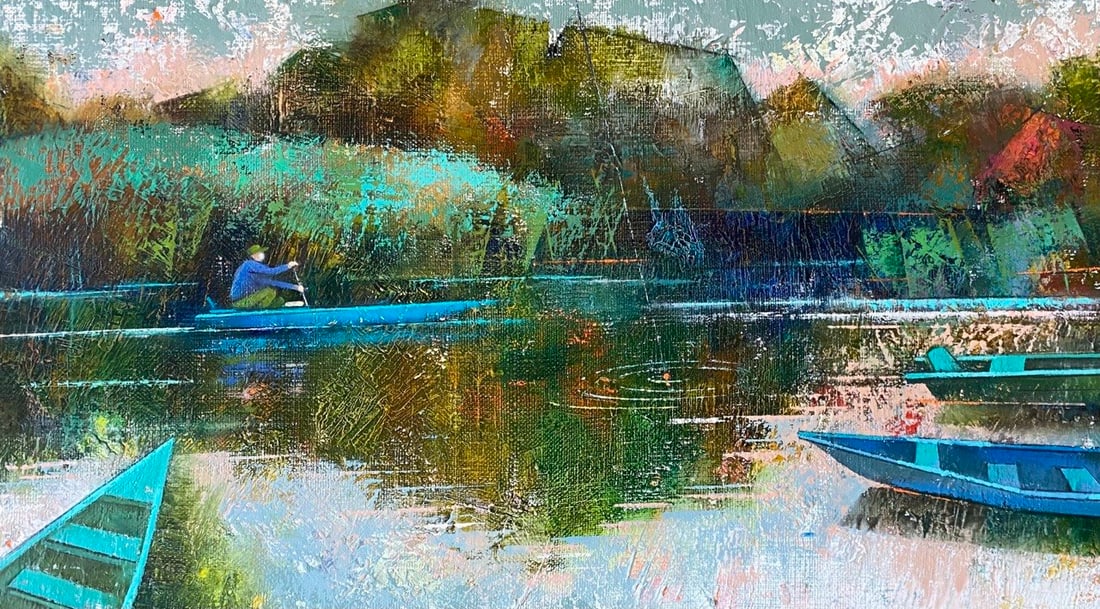Abstract Oil painting Fishing Oksana Kyrylenko - 6
