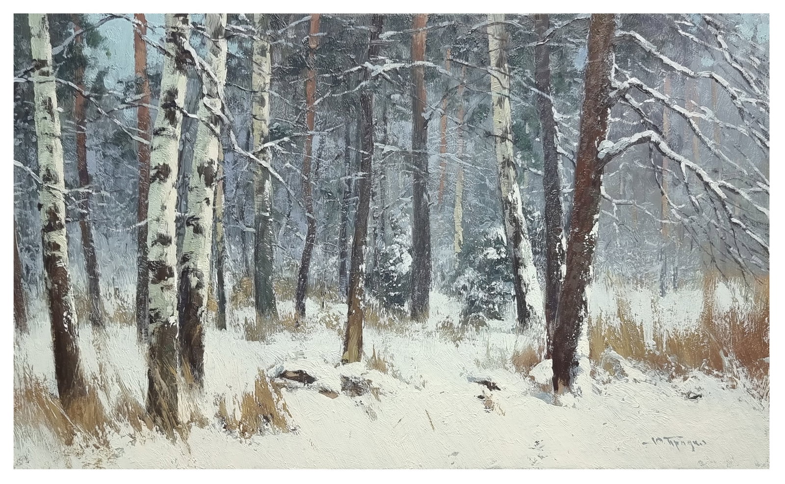 Oil painting It's snowing Ukrainian painter - 11