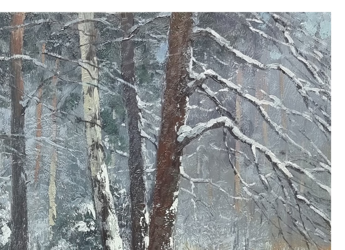 Oil painting It's snowing Ukrainian painter - 5