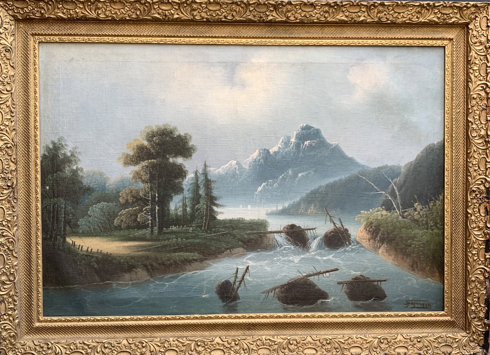 Oil painting A quiet dawn Prokuda: 168AADuk Painter: Prokuda S?ze: 69x92 cm/27.16x36.22 inches Components: oil, canvas Original painting from our collection ERA: Short information: Prokuda Grigory Grigoryevich (1857-1936), Russian and 