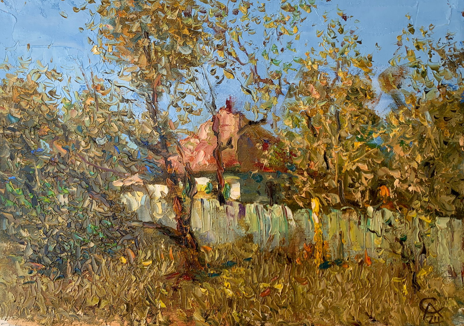 Oil painting parental home Sergey Ivanovich Animov: 361DDD Painter: Sergey Ivanovich Animov S?ze: 26x38 cm/10.23x14.96 inches Components: canvas, oil Original painting from our collection ERA: modern About the artist: Serhiy Ivanovych was born on May 1