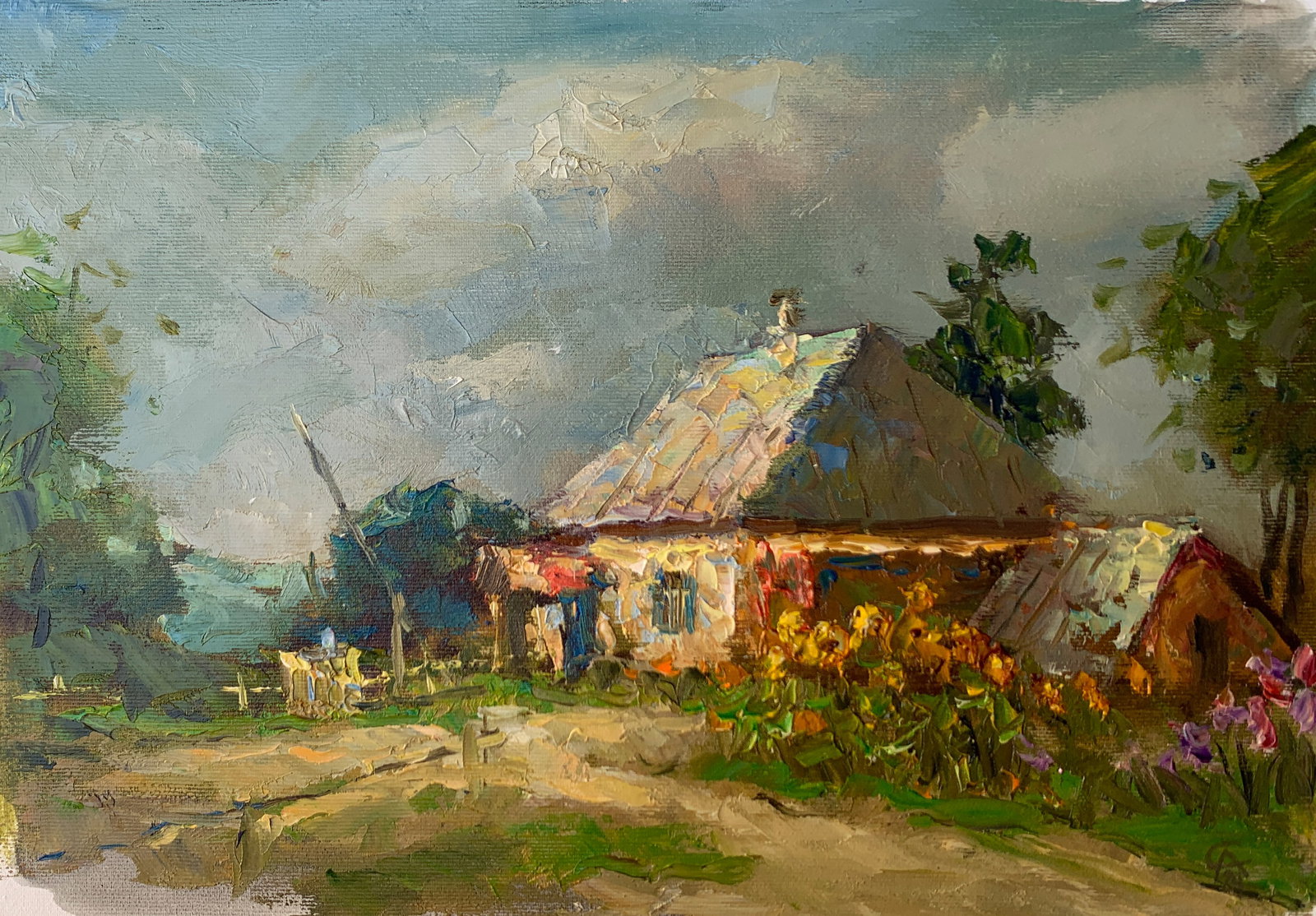 Oil painting The road home Sergey Ivanovich Animov: 365DDD Painter: Sergey Ivanovich Animov S?ze: 26x38 cm/10.23x14.96 inches Components: canvas, oil Original painting from our collection ERA: modern About the artist: Serhiy Ivanovych was born on May