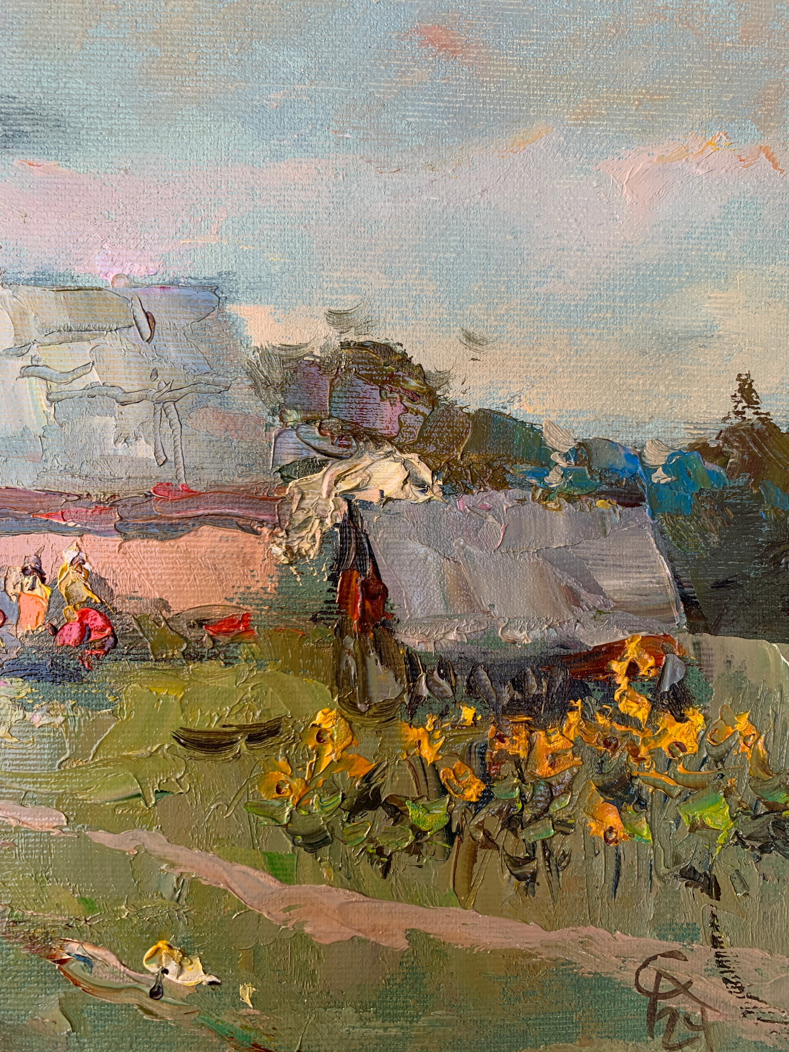 Oil painting Village street Sergey Ivanovich Animov - 9