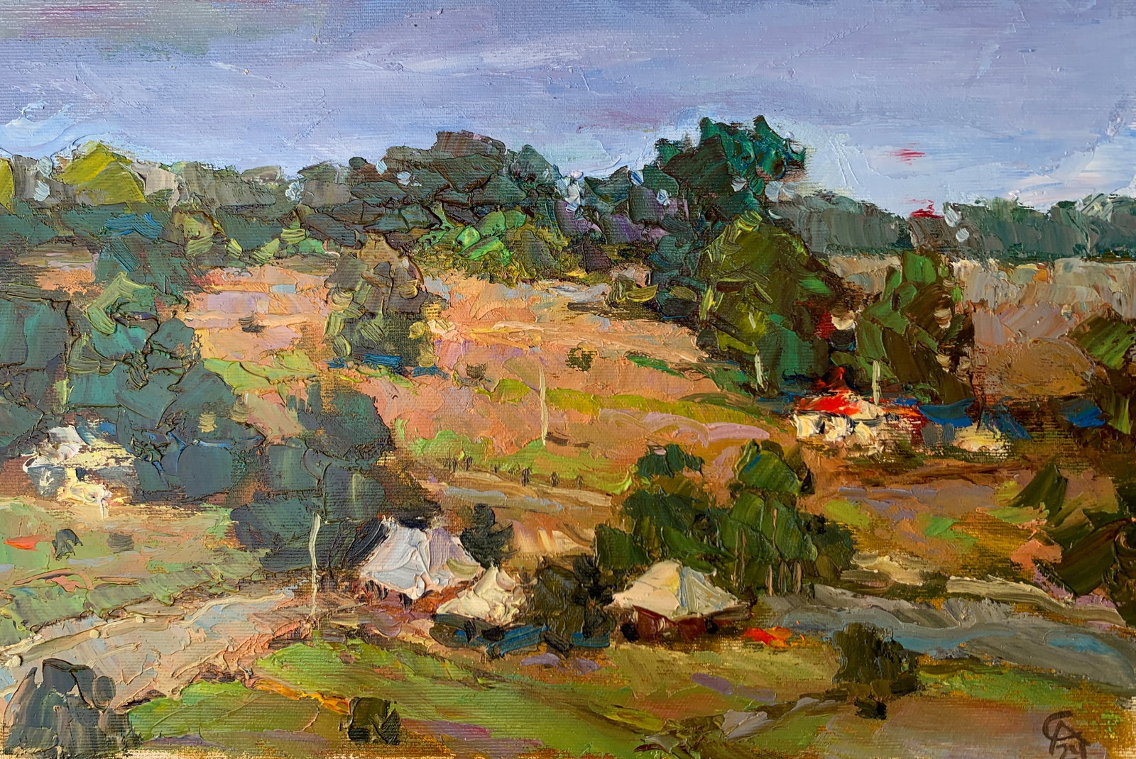 Oil painting Rural panorama Sergey Ivanovich Animov (1 of 11)