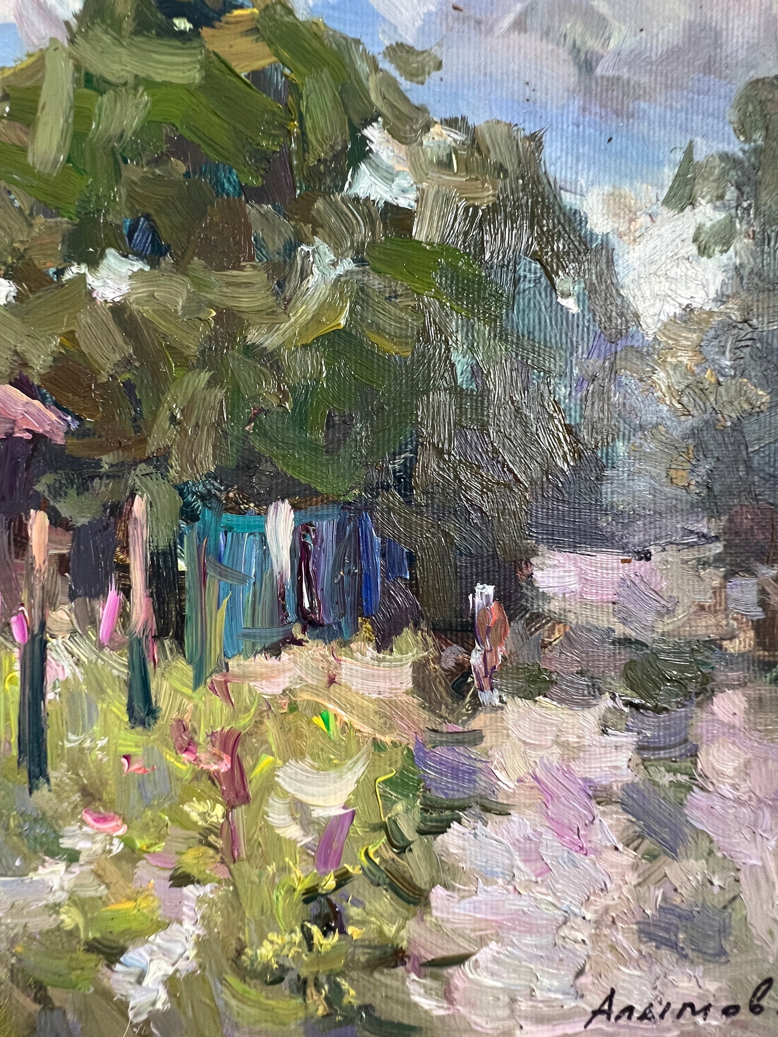 Oil painting rural road Sergey Ivanovich Animov - 9