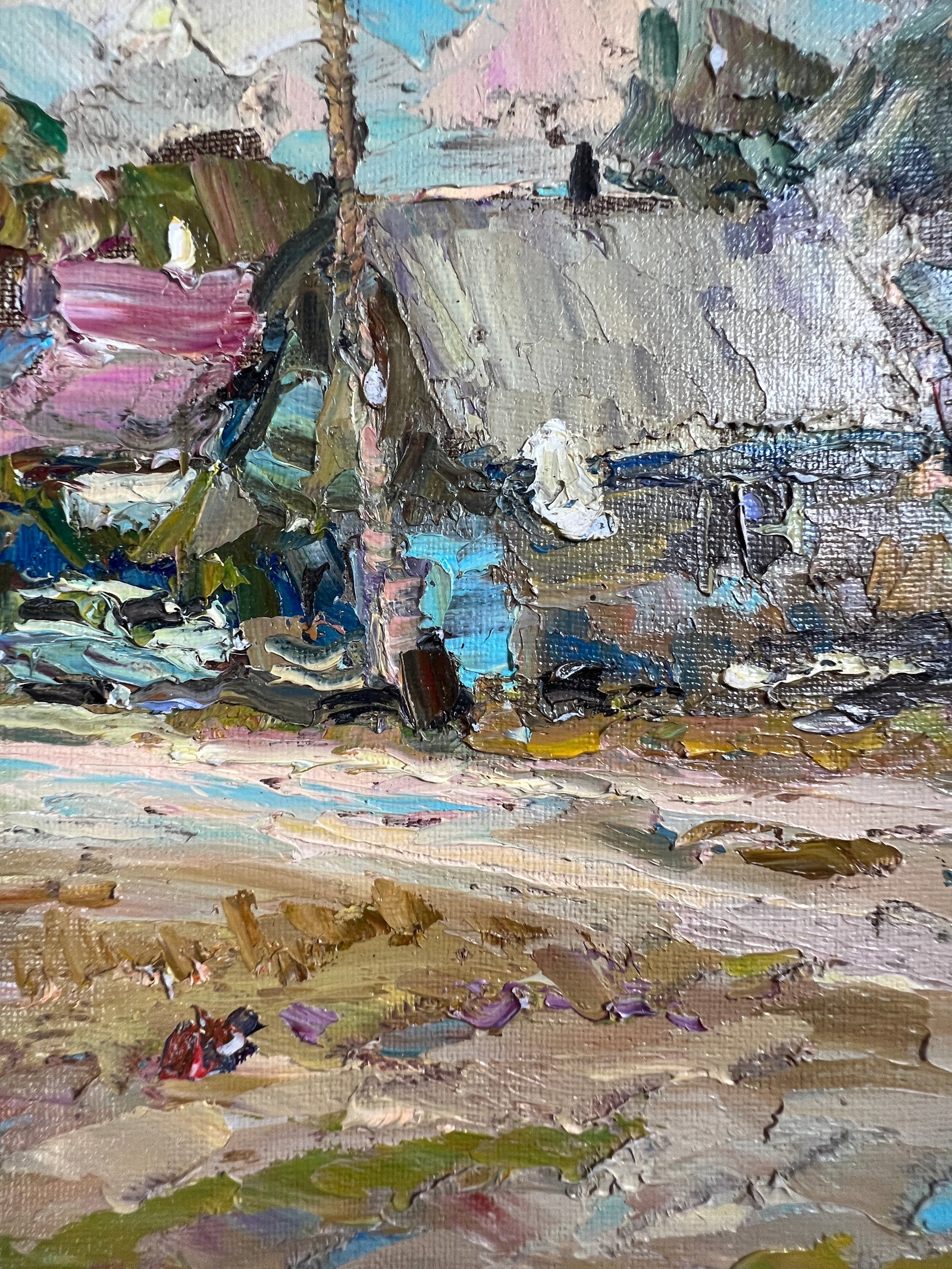 Oil painting village street Sergey Ivanovich Animov - 10