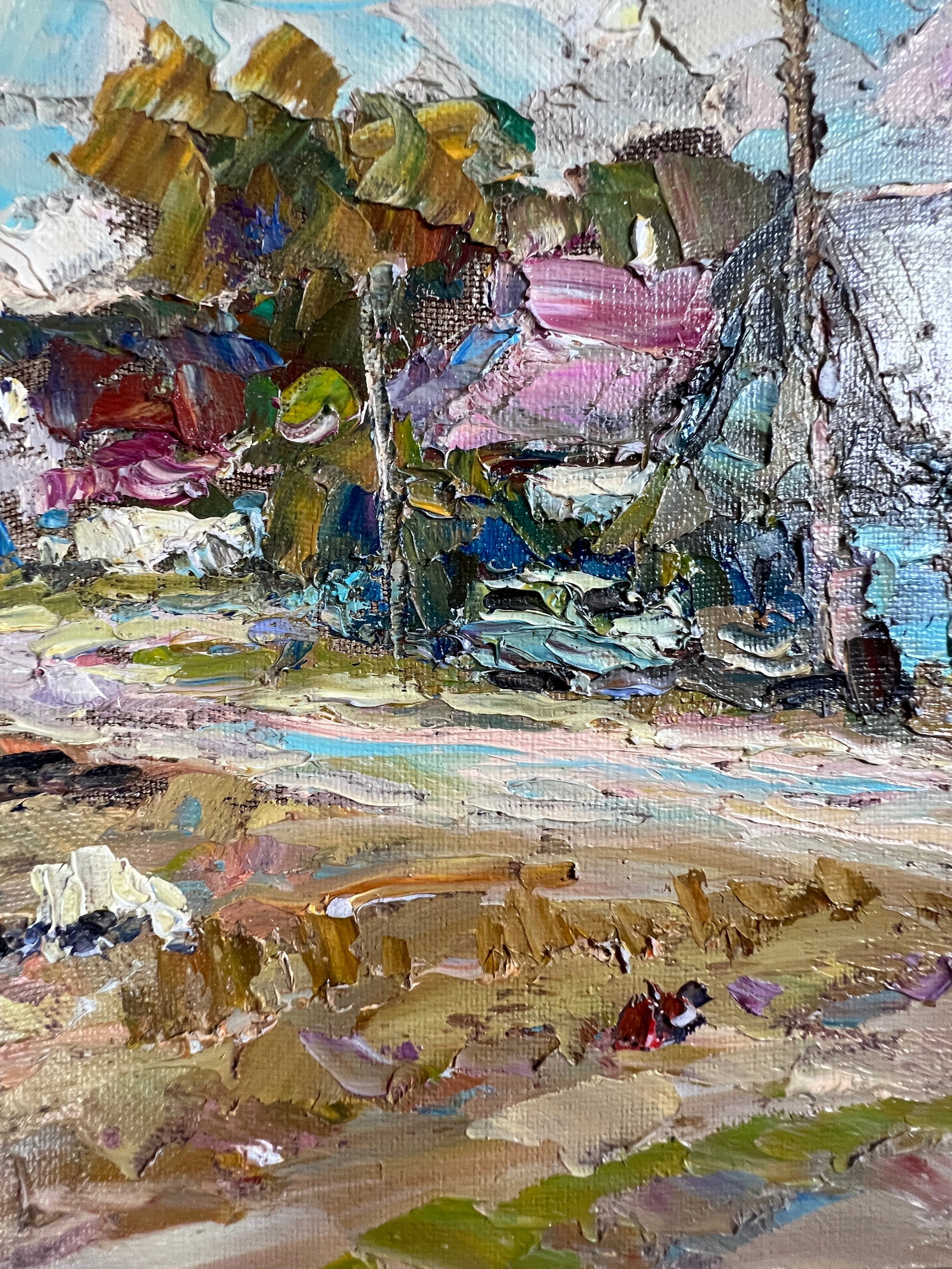 Oil painting village street Sergey Ivanovich Animov - 11