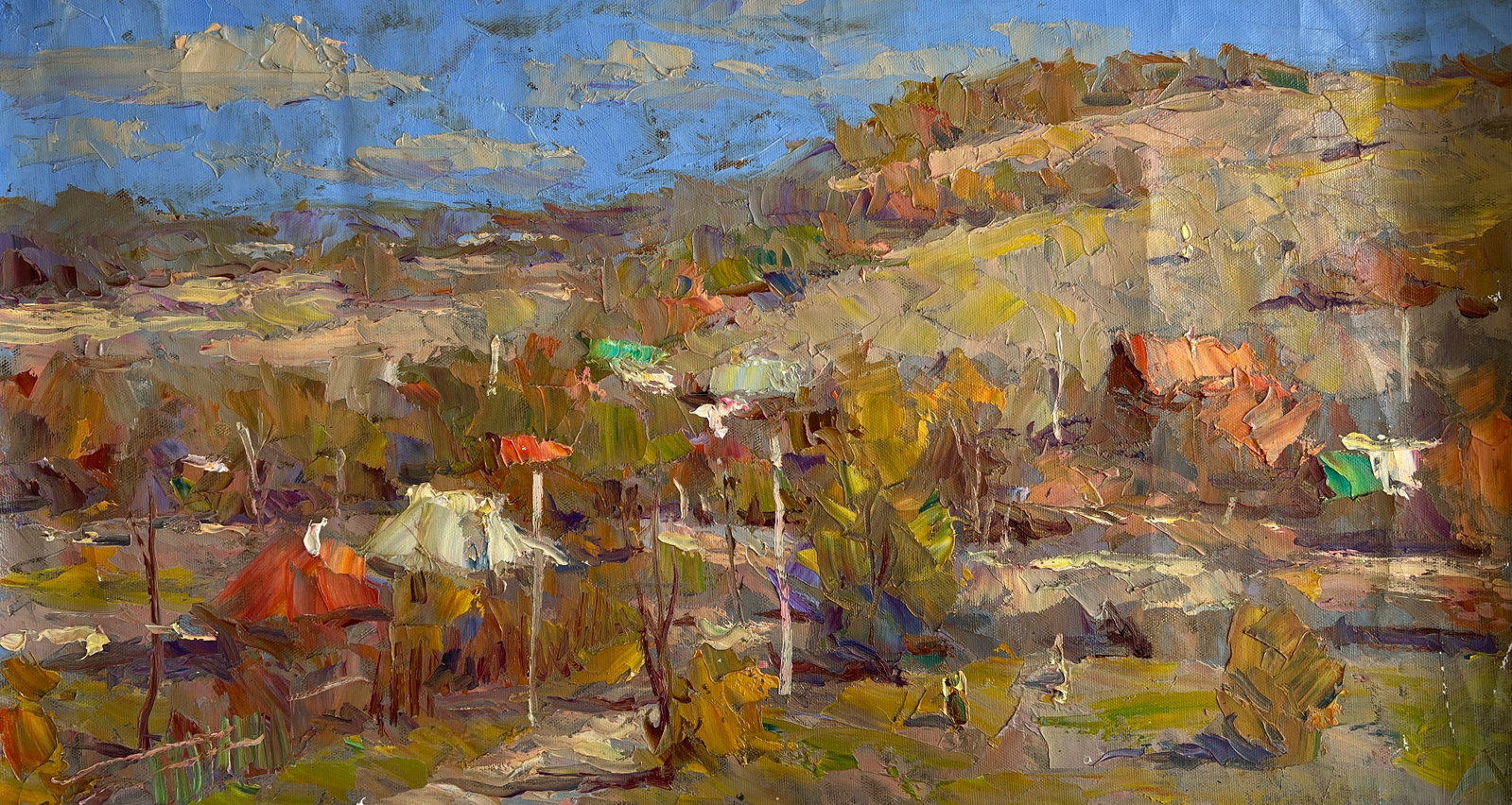 Oil painting village panorama Sergey Ivanovich Animov (1 of 11)