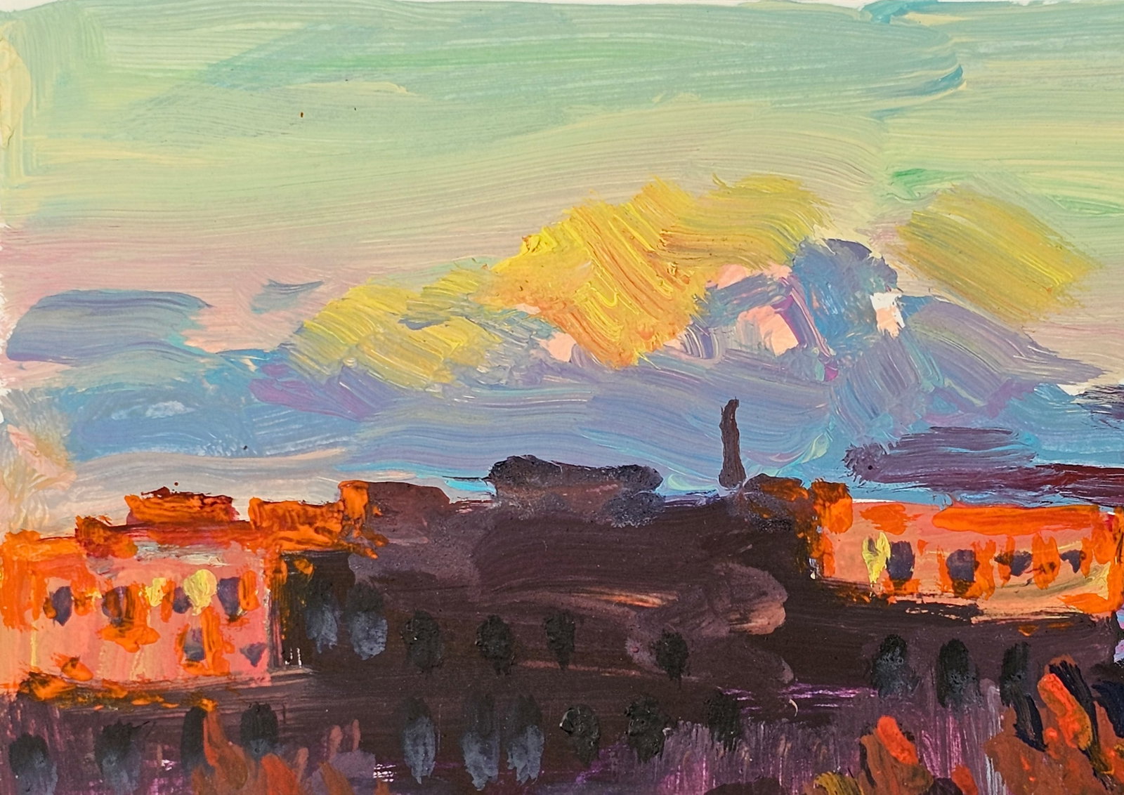 Acrylic painting the city of Ivano-Frankivsk Vyacheslav Petrovich Babac - 3