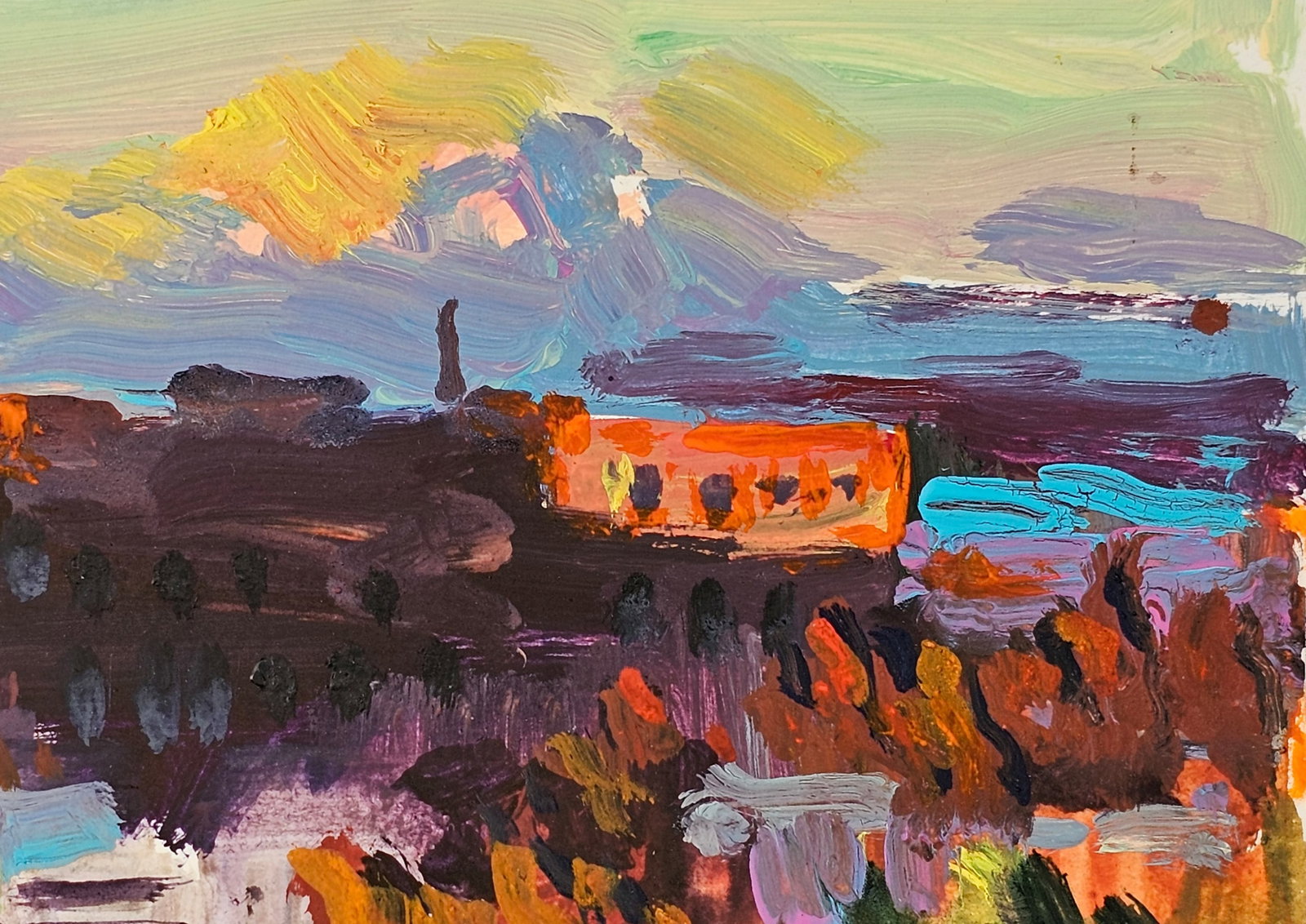 Acrylic painting the city of Ivano-Frankivsk Vyacheslav Petrovich Babac - 9