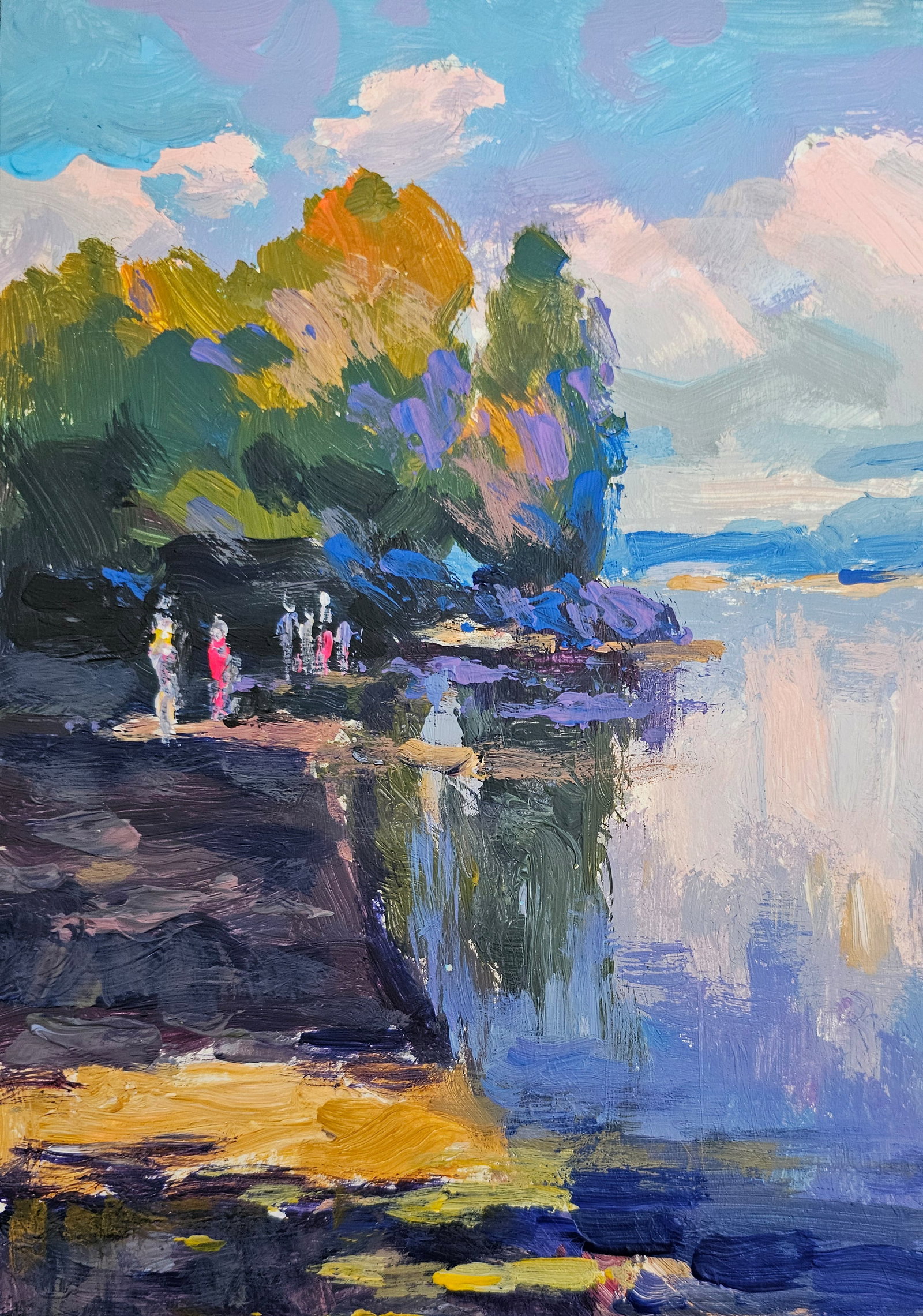 Acrylic painting Evening motif Vyacheslav Petrovich Babac - 3