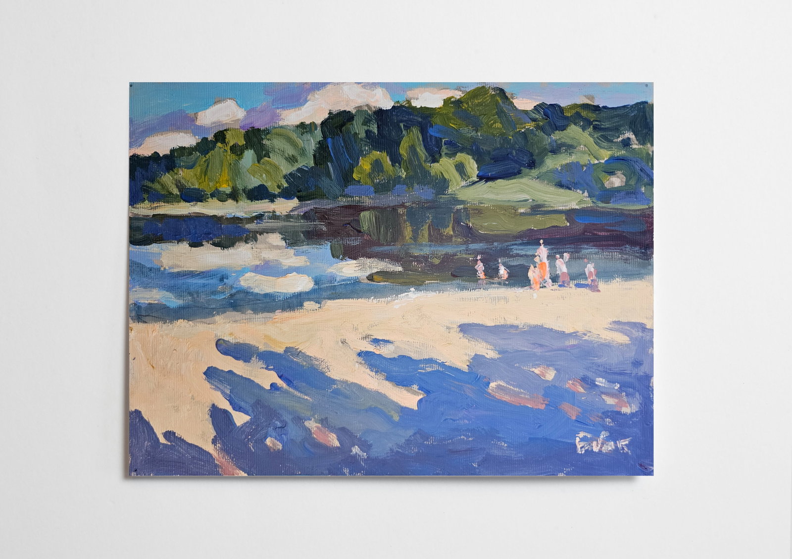 Acrylic painting on the river bank Vyacheslav Petrovich Babac - 10