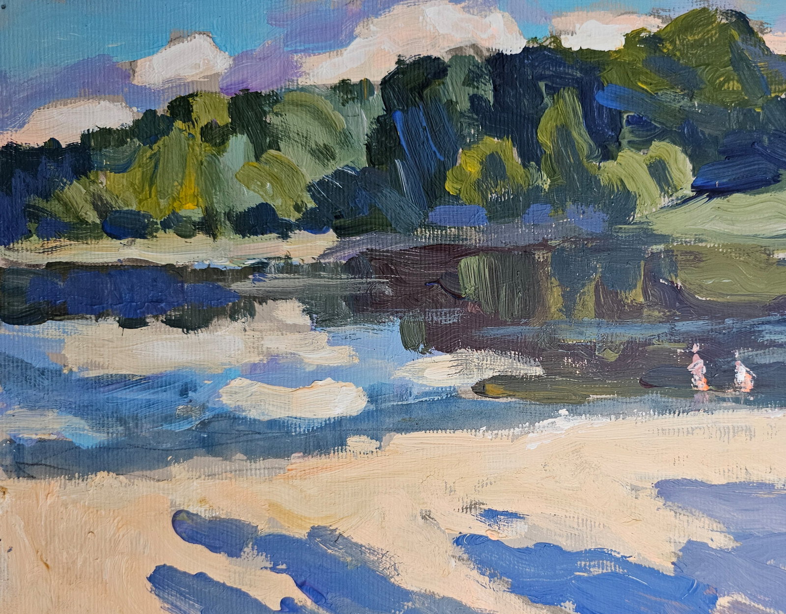 Acrylic painting on the river bank Vyacheslav Petrovich Babac - 3