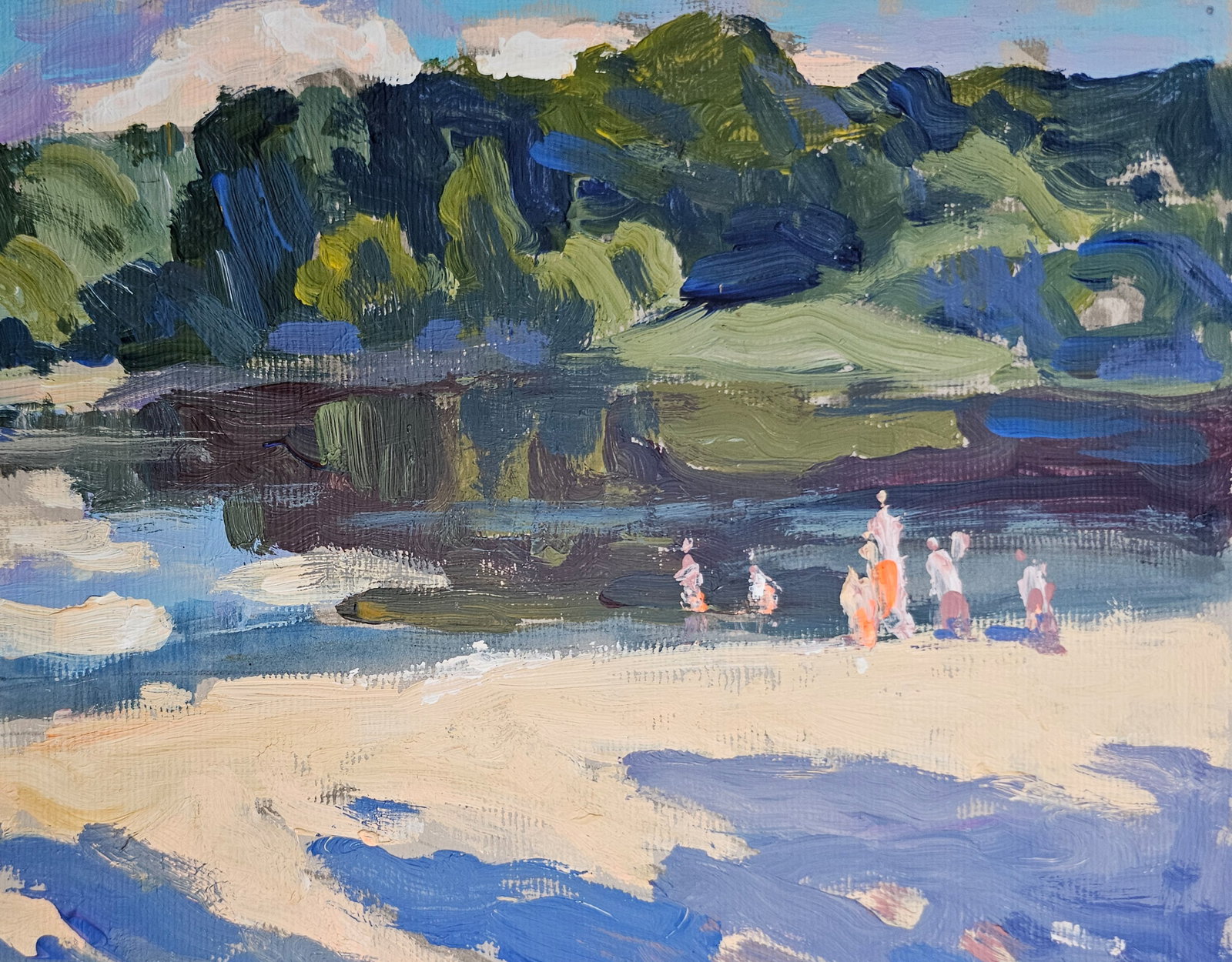 Acrylic painting on the river bank Vyacheslav Petrovich Babac - 4