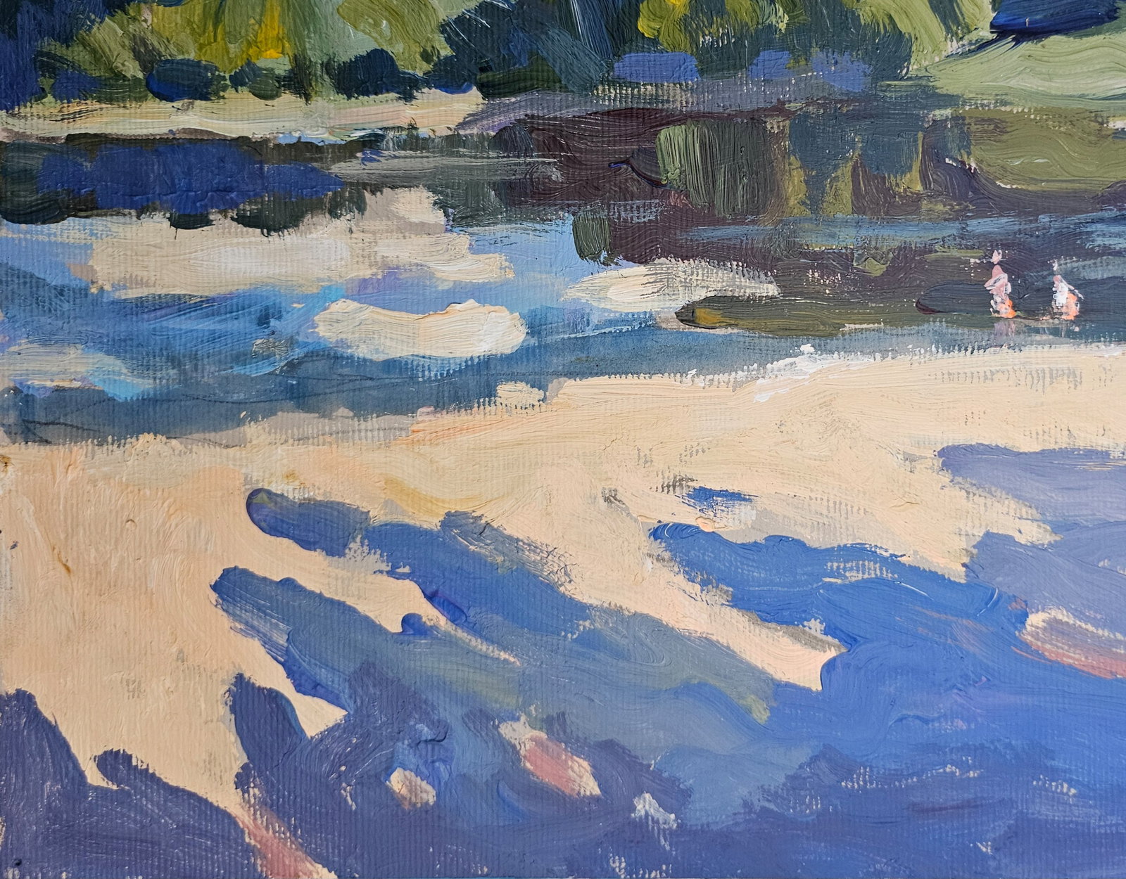 Acrylic painting on the river bank Vyacheslav Petrovich Babac - 5
