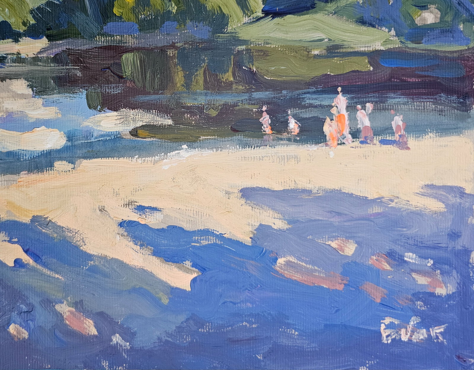 Acrylic painting on the river bank Vyacheslav Petrovich Babac - 6
