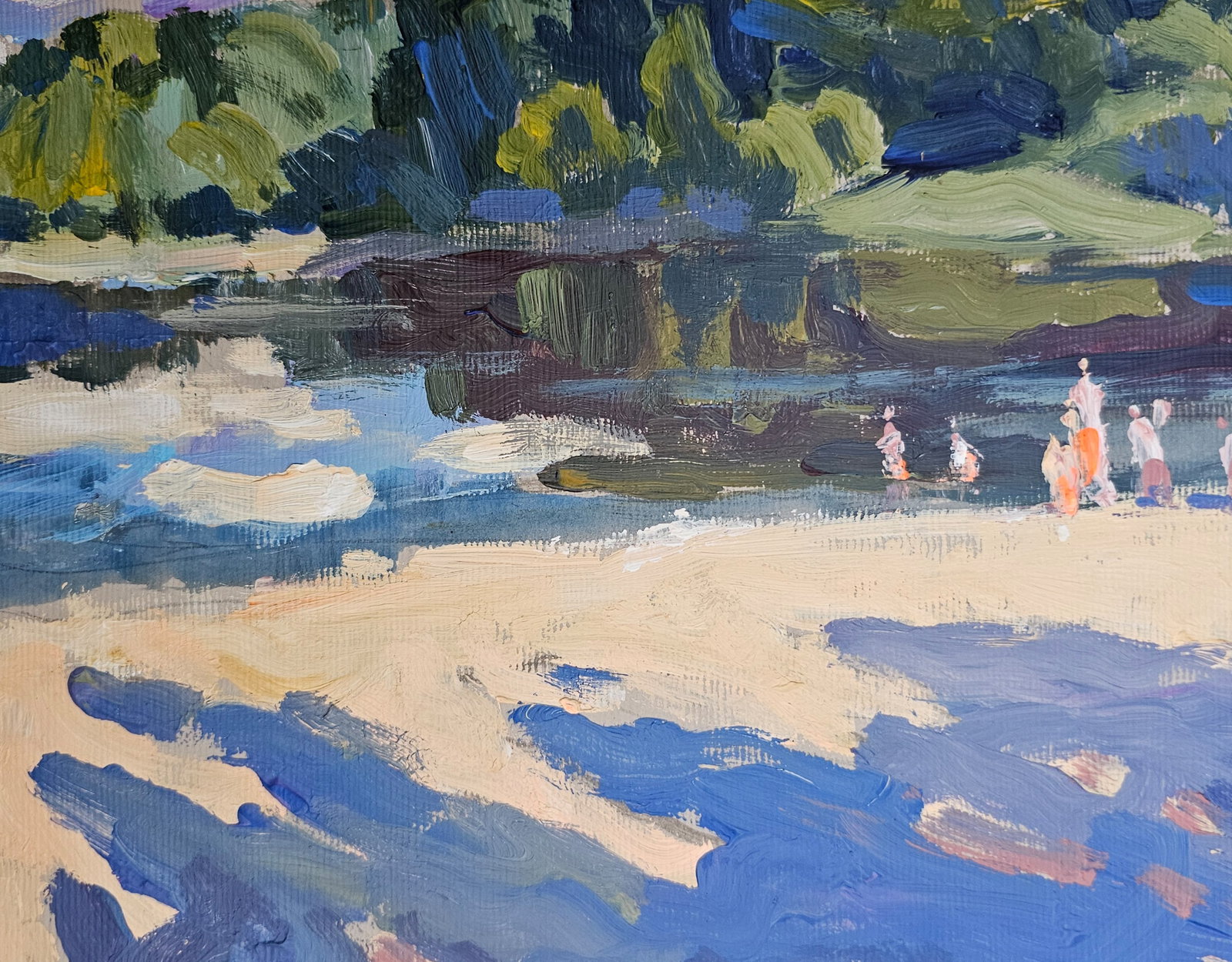 Acrylic painting on the river bank Vyacheslav Petrovich Babac - 7