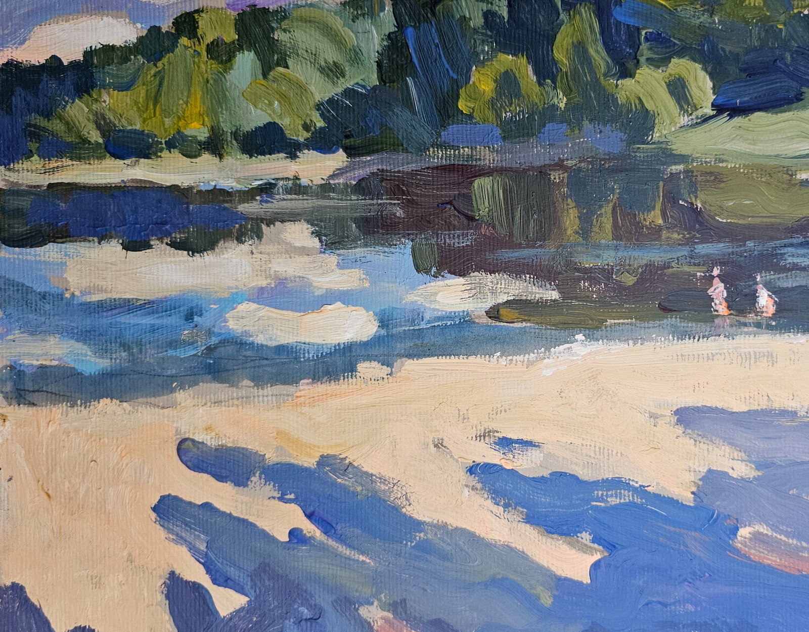 Acrylic painting on the river bank Vyacheslav Petrovich Babac - 8