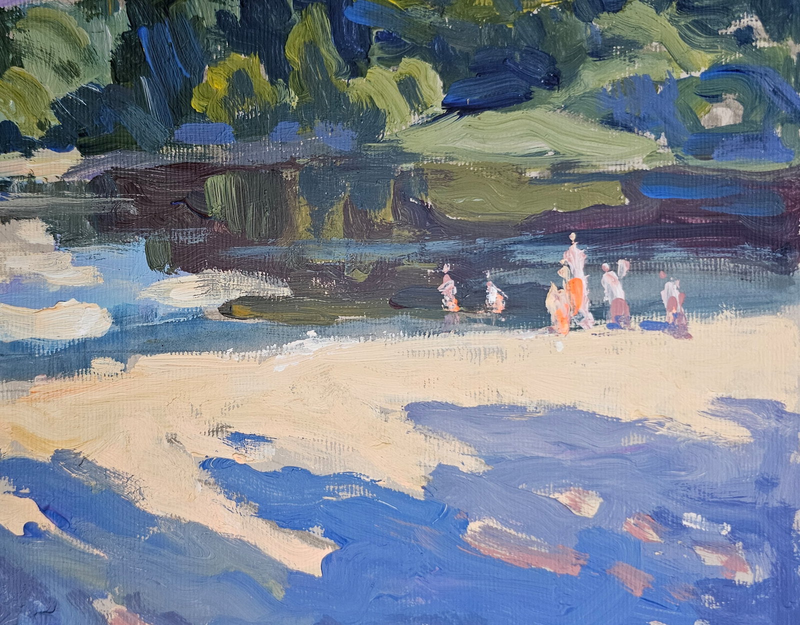 Acrylic painting on the river bank Vyacheslav Petrovich Babac - 9