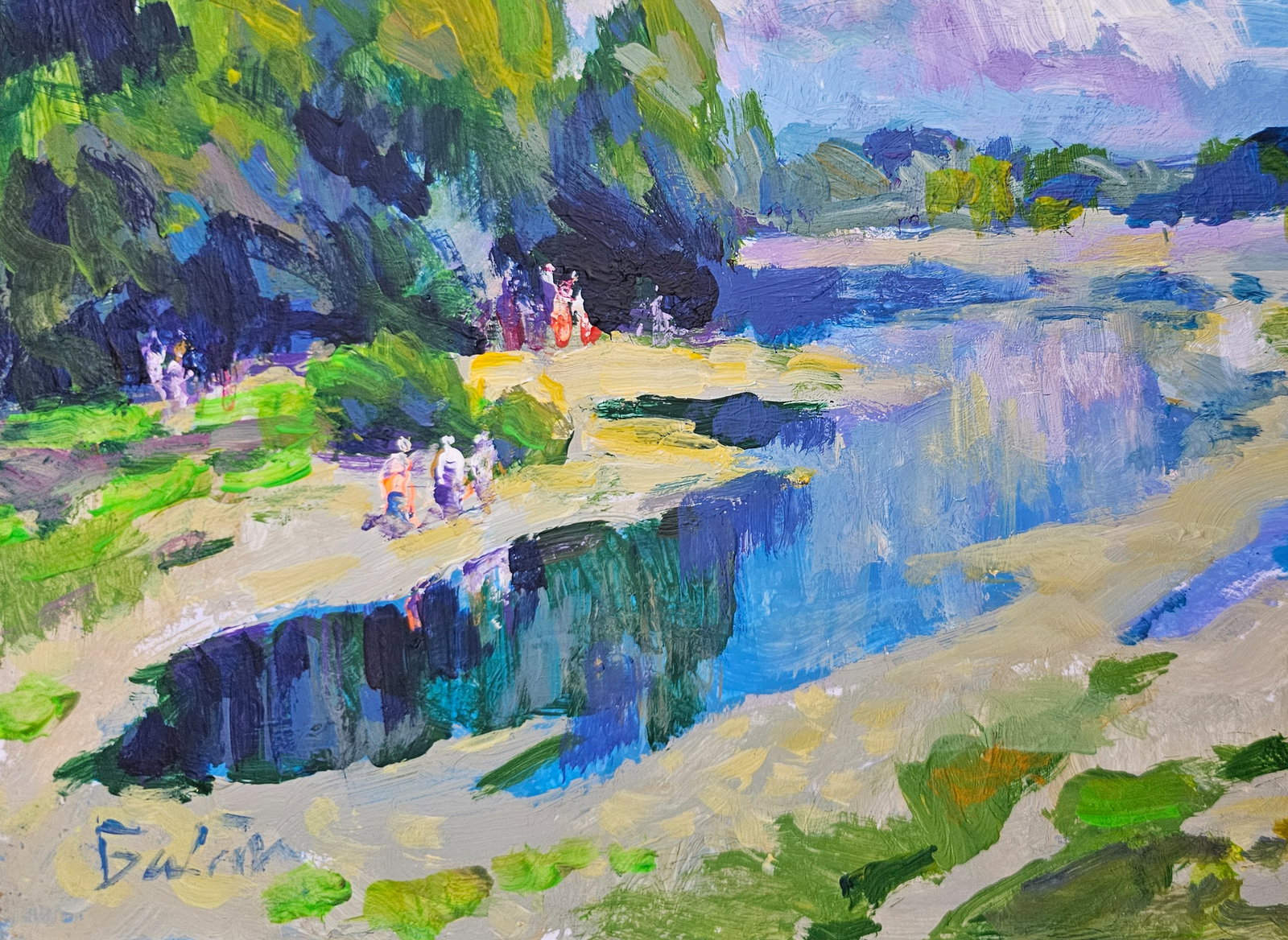 Acrylic painting day off Vyacheslav Petrovich Babac - 5
