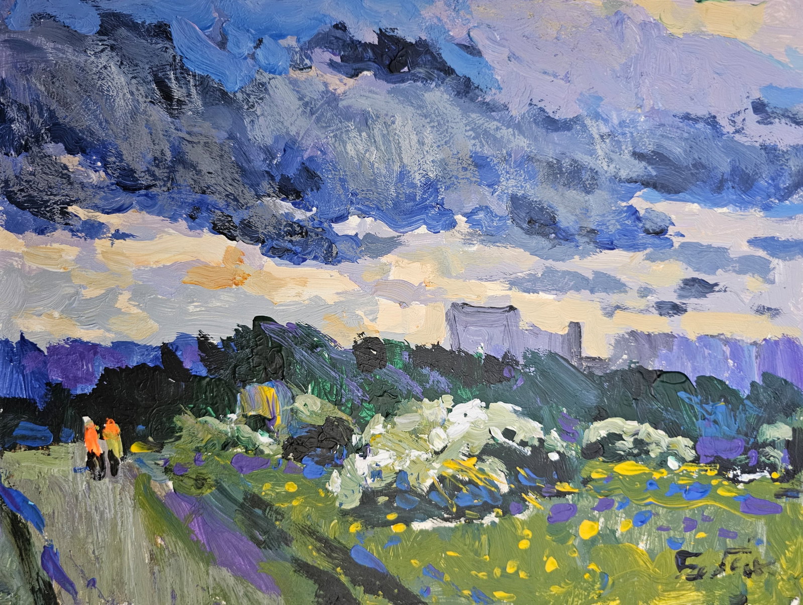Acrylic painting a storm is approaching Vyacheslav Petrovich Babac (1 of 10)