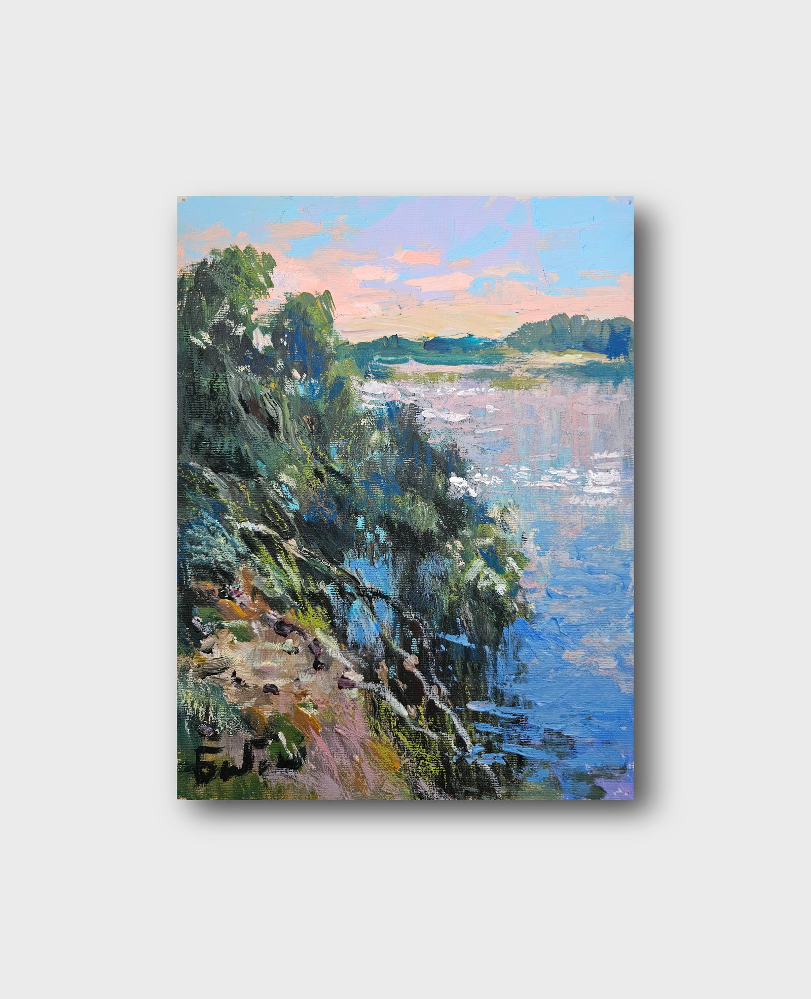 Acrylic painting the vicinity of the river Vyacheslav Petrovich Babac - 10