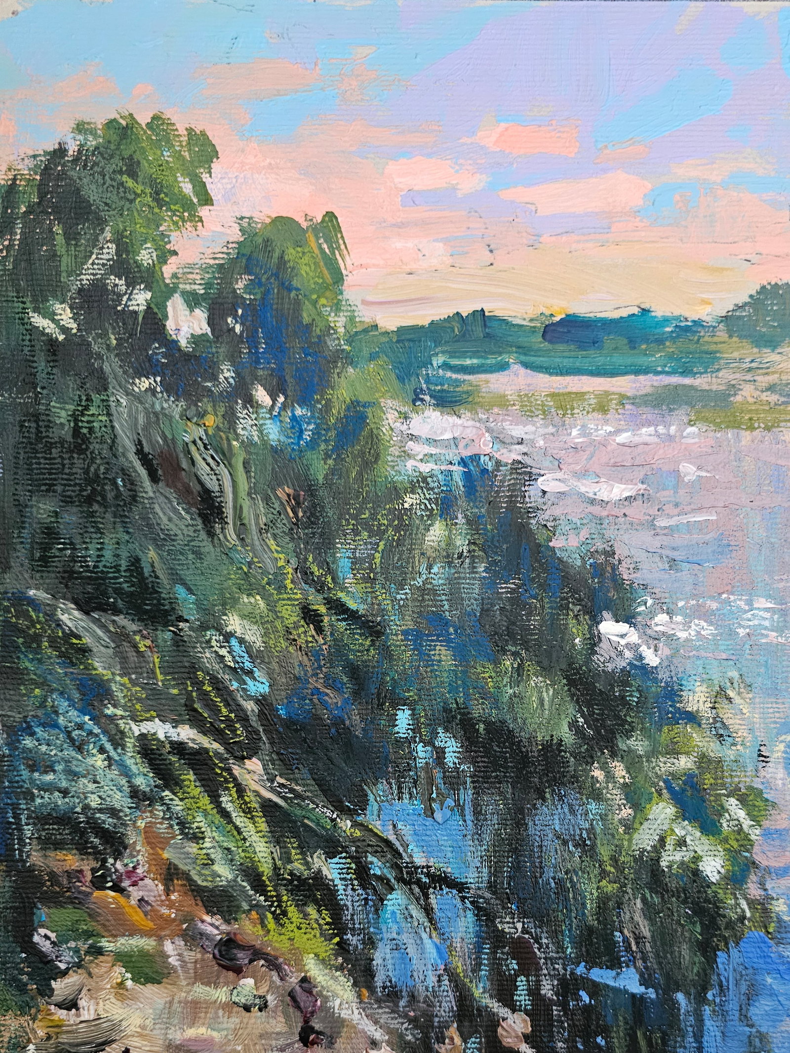 Acrylic painting the vicinity of the river Vyacheslav Petrovich Babac - 3