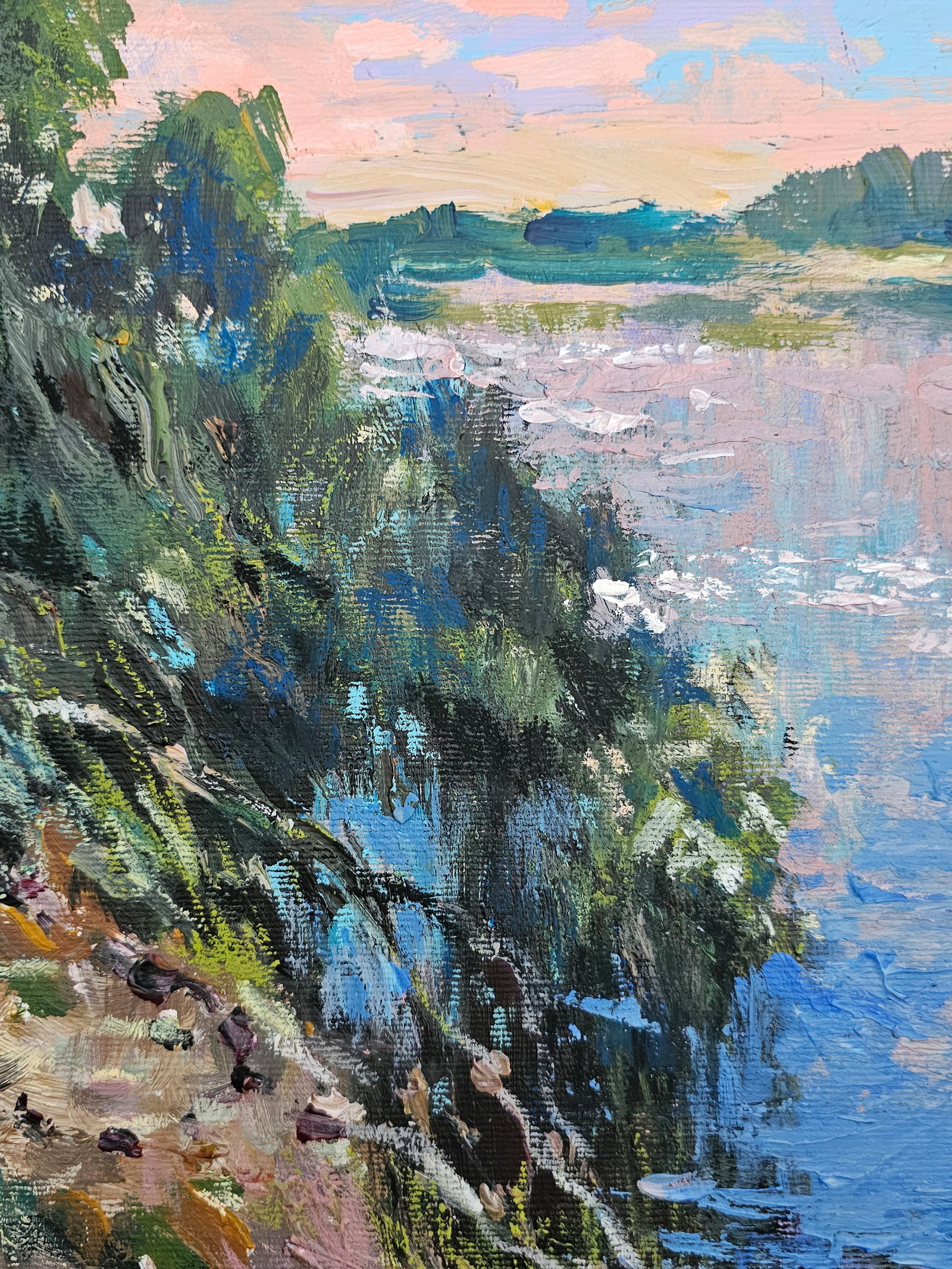 Acrylic painting the vicinity of the river Vyacheslav Petrovich Babac - 7