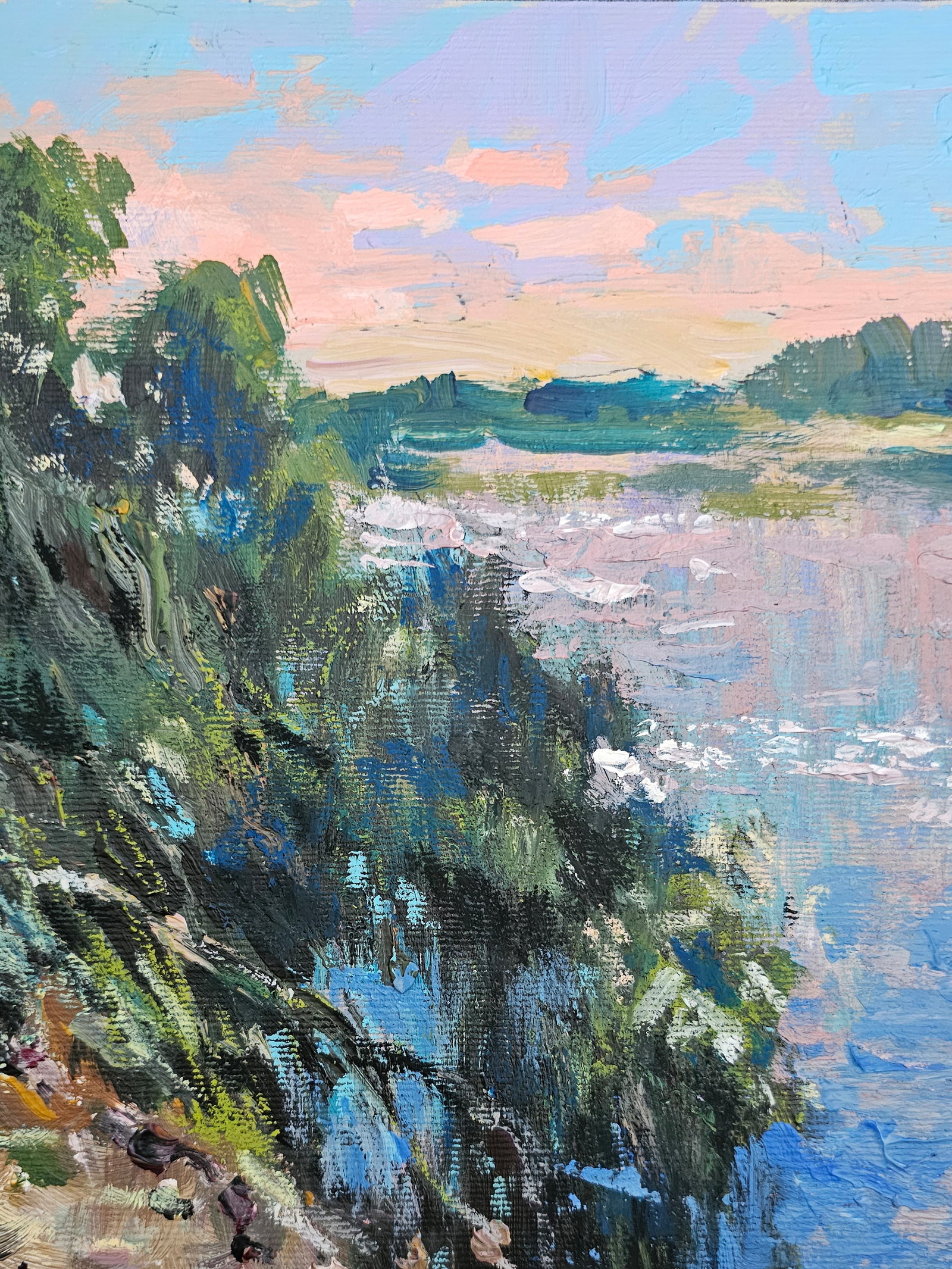 Acrylic painting the vicinity of the river Vyacheslav Petrovich Babac - 8