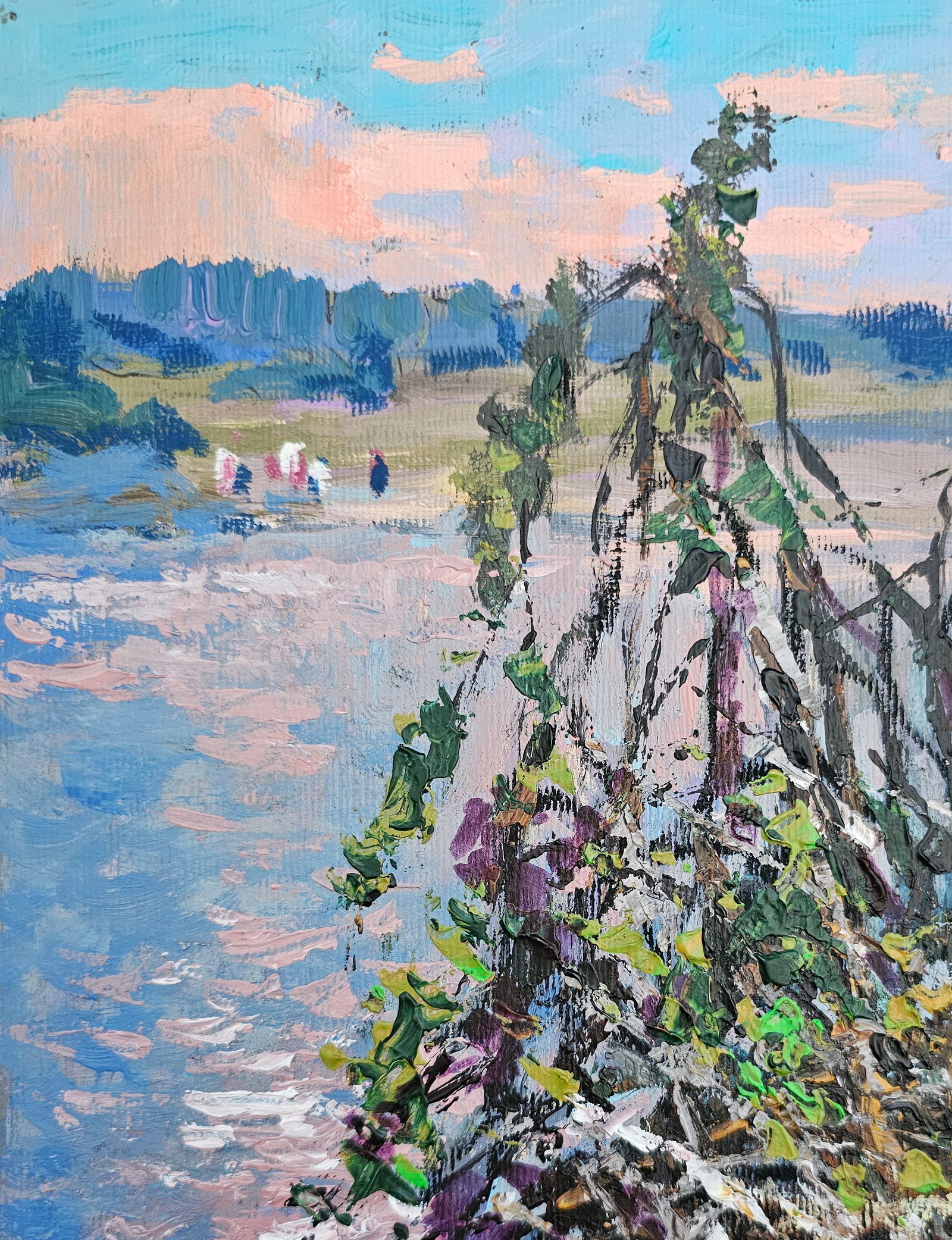 Acrylic painting on the river Vyacheslav Petrovich Babac - 3