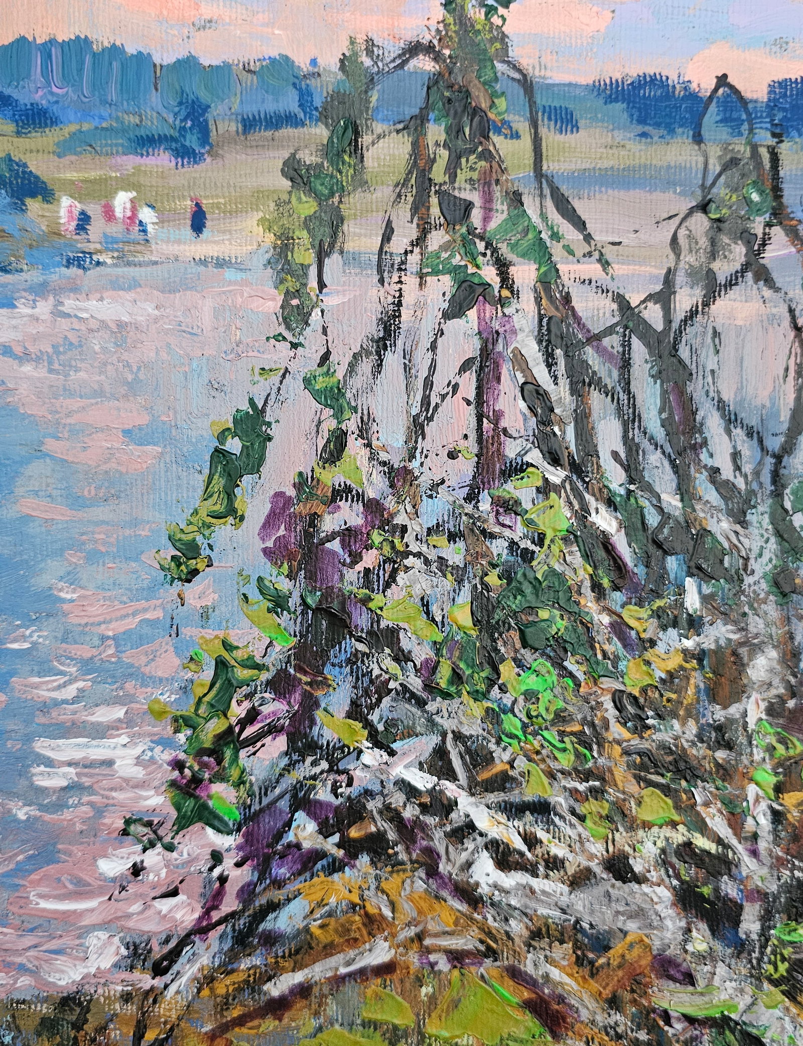 Acrylic painting on the river Vyacheslav Petrovich Babac - 7
