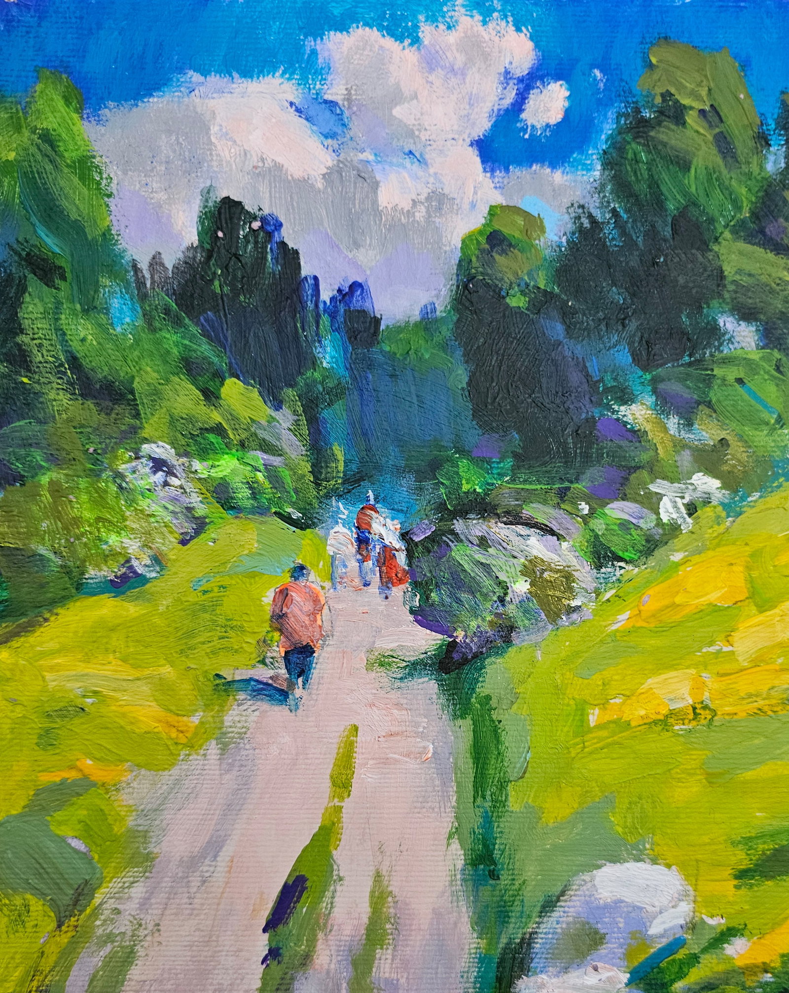 Acrylic painting on the way to the hills Vyacheslav Petrovich Babac - 3