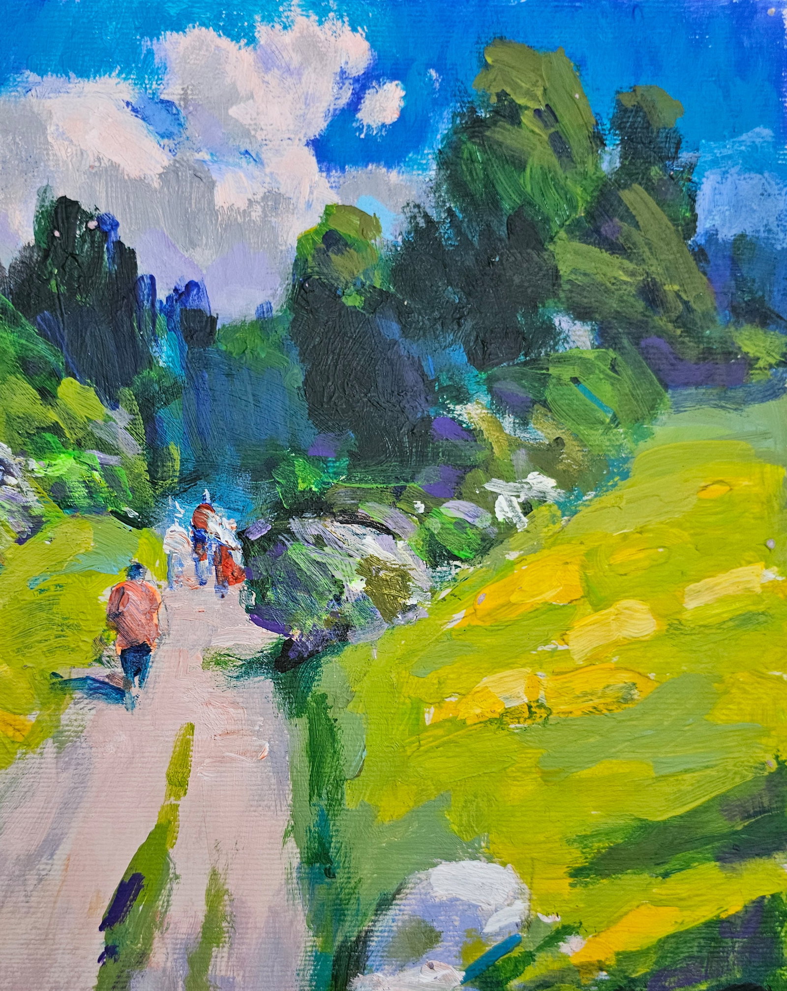 Acrylic painting on the way to the hills Vyacheslav Petrovich Babac - 4